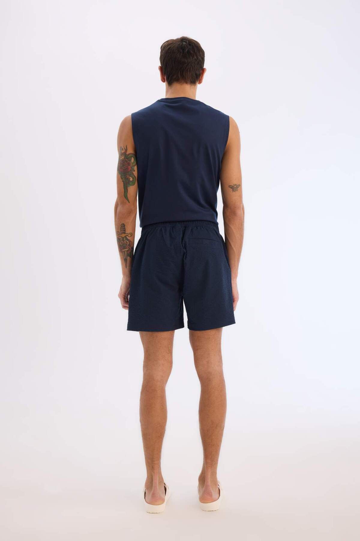 DeFacto-Mesh Lined Button Front Short Length Sea Shorts E0904Ax25Hs 8