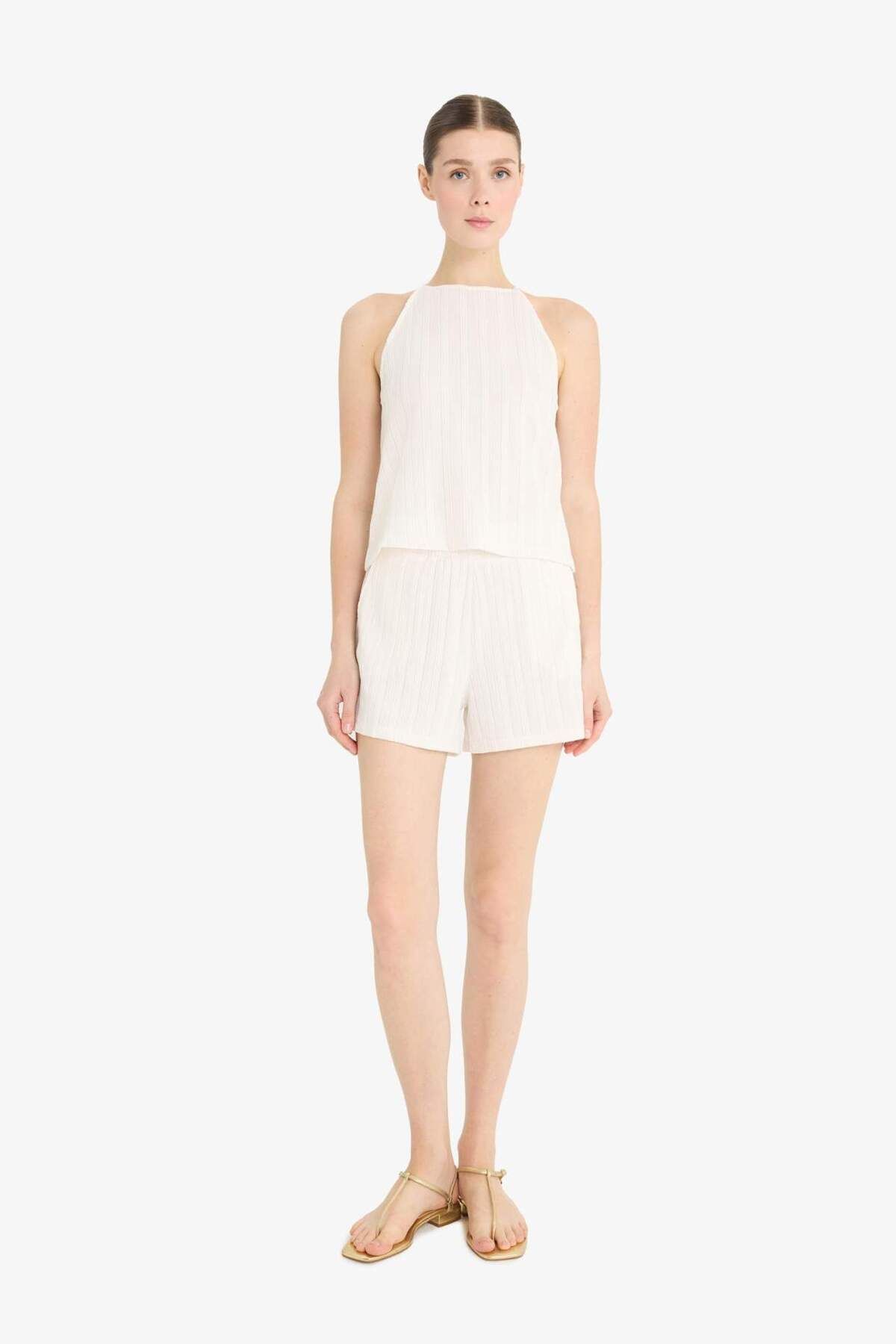 DeFacto-Regular Fit Halter Neck Wrap Undershirt F4449Ax25Sm 2