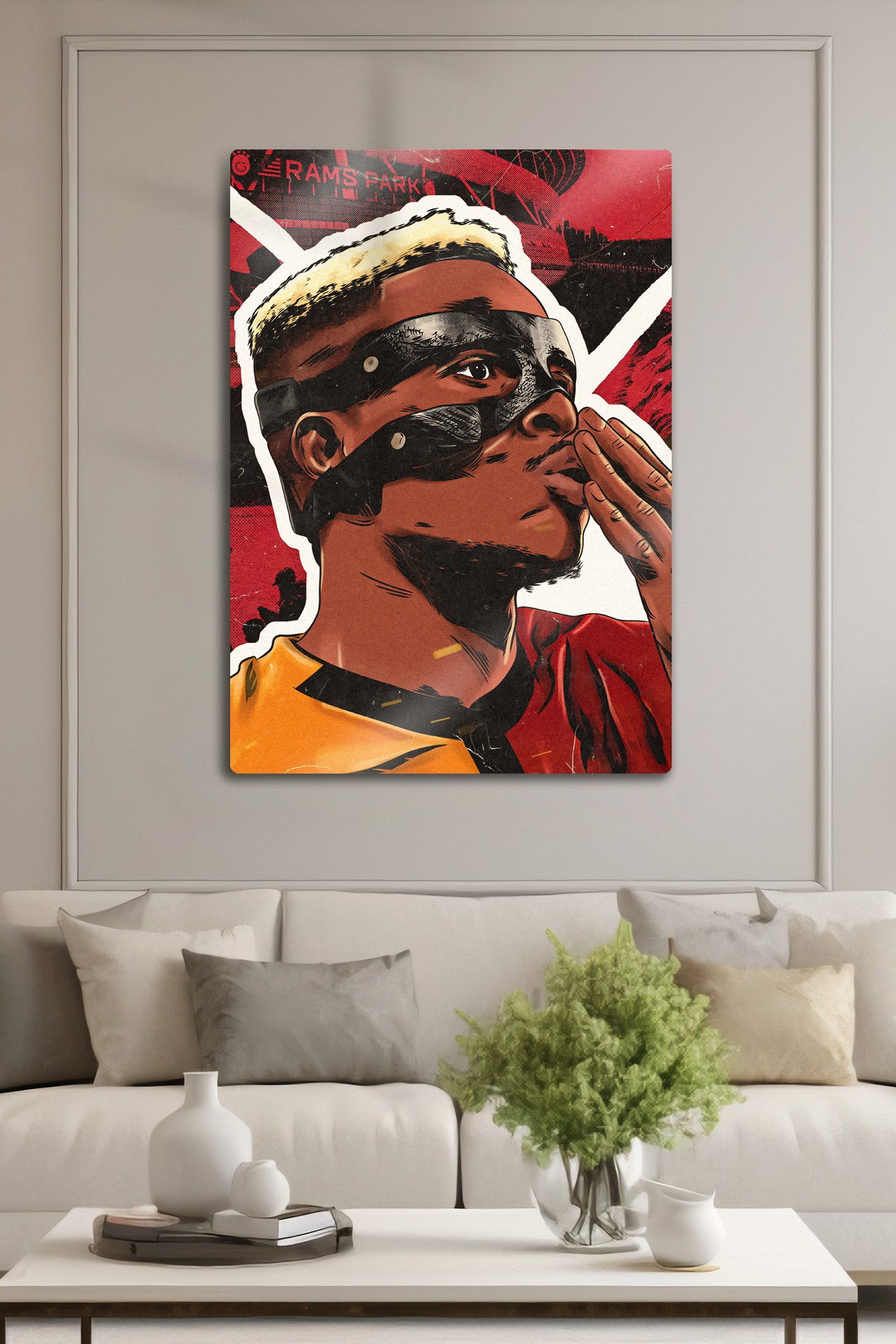 DekorHane-Metal Table - Victor Osimhen, Vector Design Decorative Glossy Poster 6
