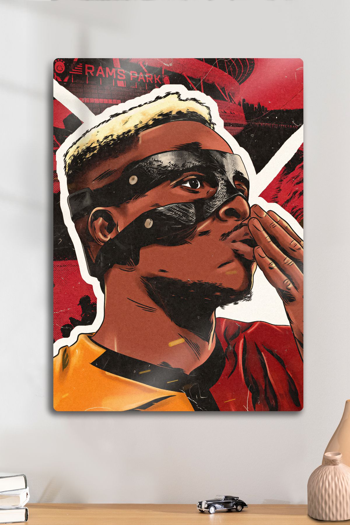 DekorHane-Metal Table - Victor Osimhen, Vector Design Decorative Glossy Poster 2