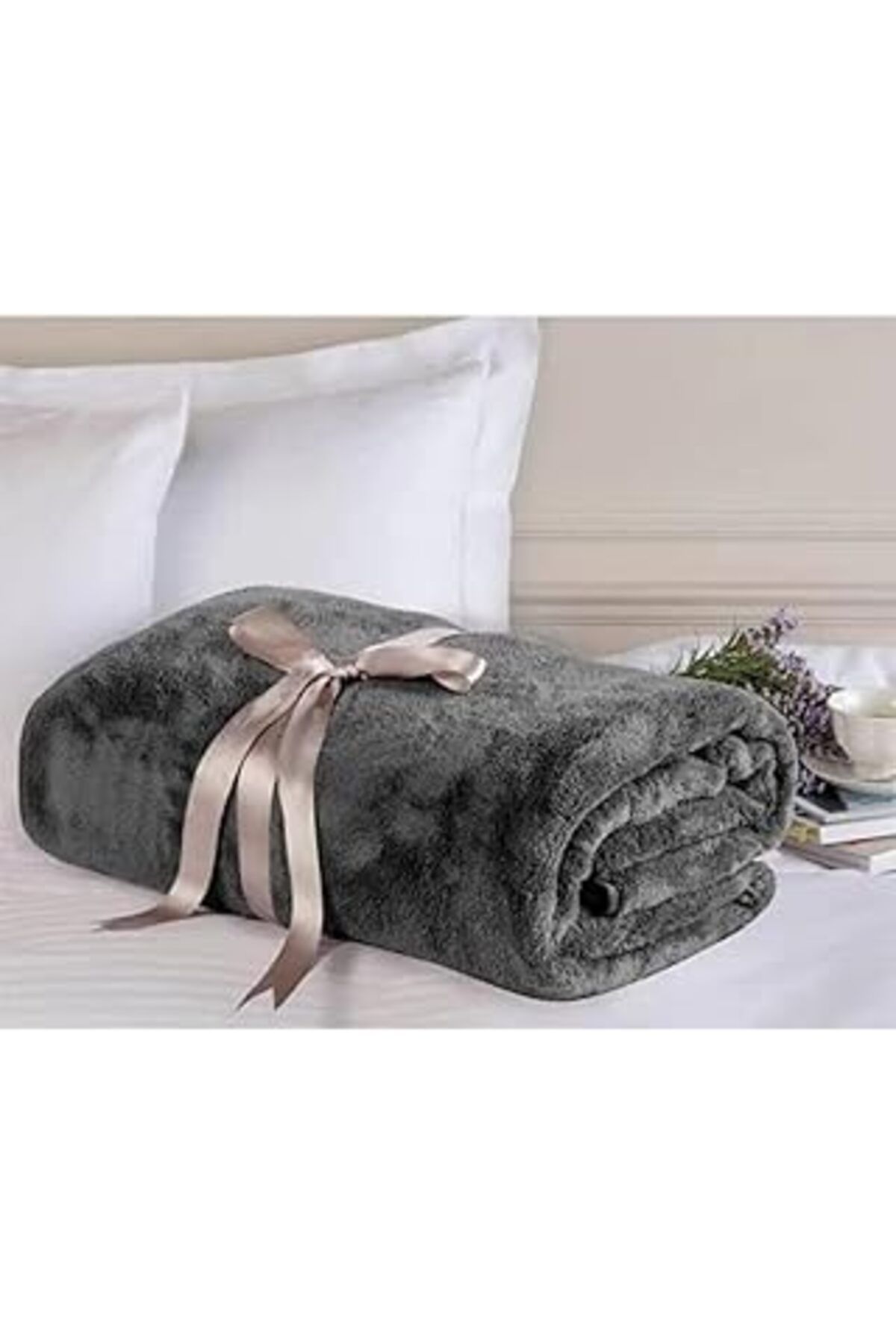 Mu Art Ahşap Mulberry Wellsoft Battaniye Antrasit Televizyon Battaniyesi Peluş Polar Battaniye Tek Kişilik 170 *