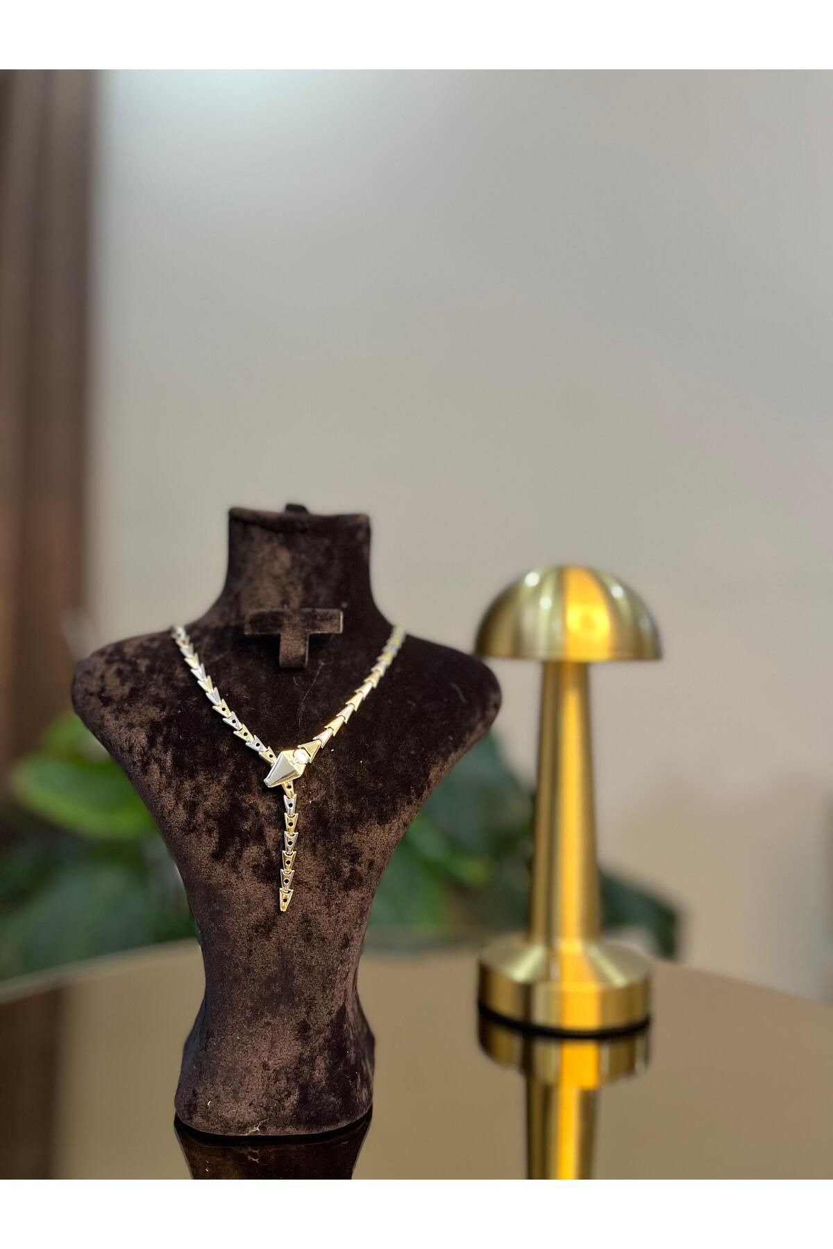 Berr'ce Yılan Desen gold paslanmaz çelik şık kolye