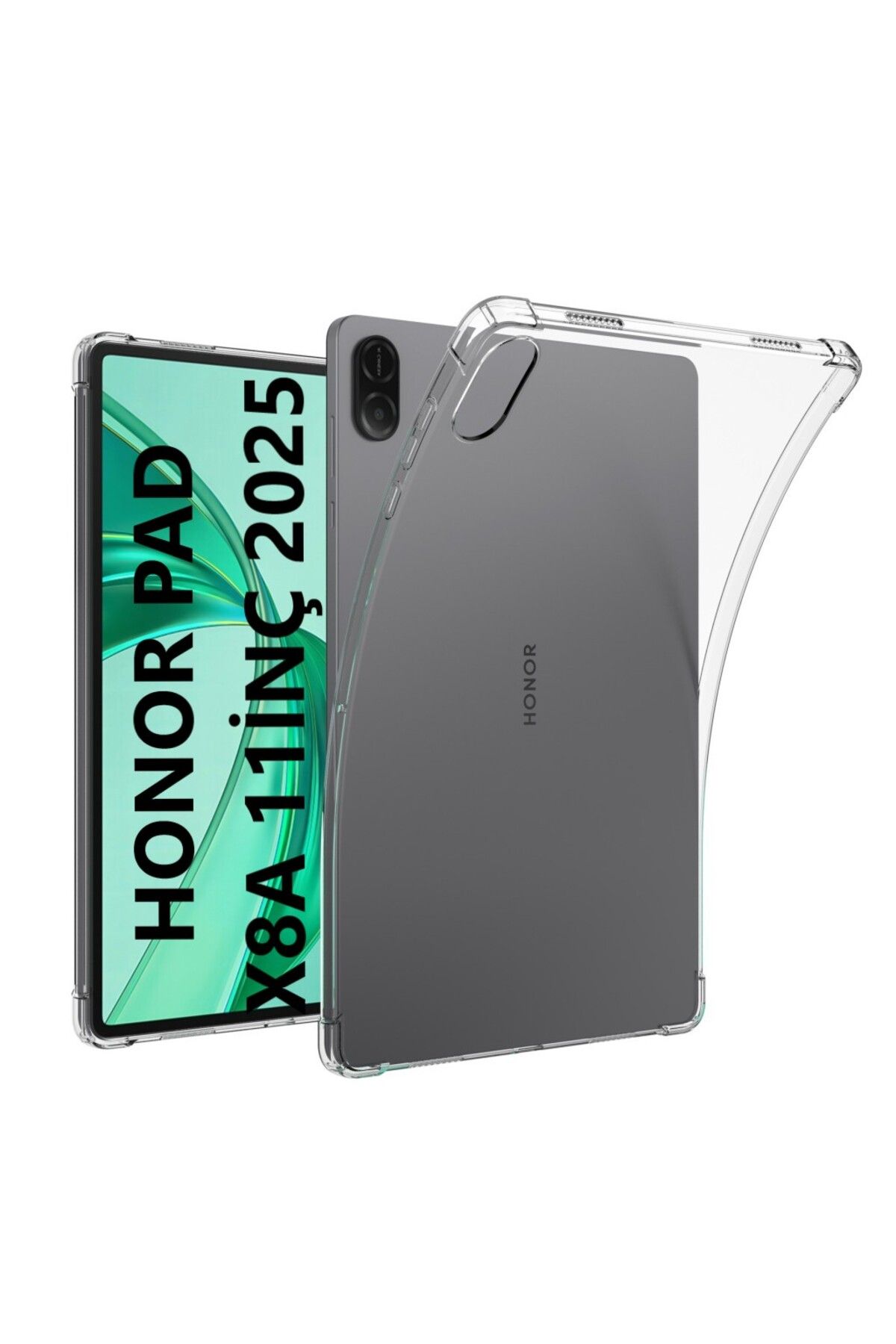 UnDePlus Huawei Honor Pad X8A 11inç 2025 Kılıf Darbelere Dayanıklı Şeffaf Kapak