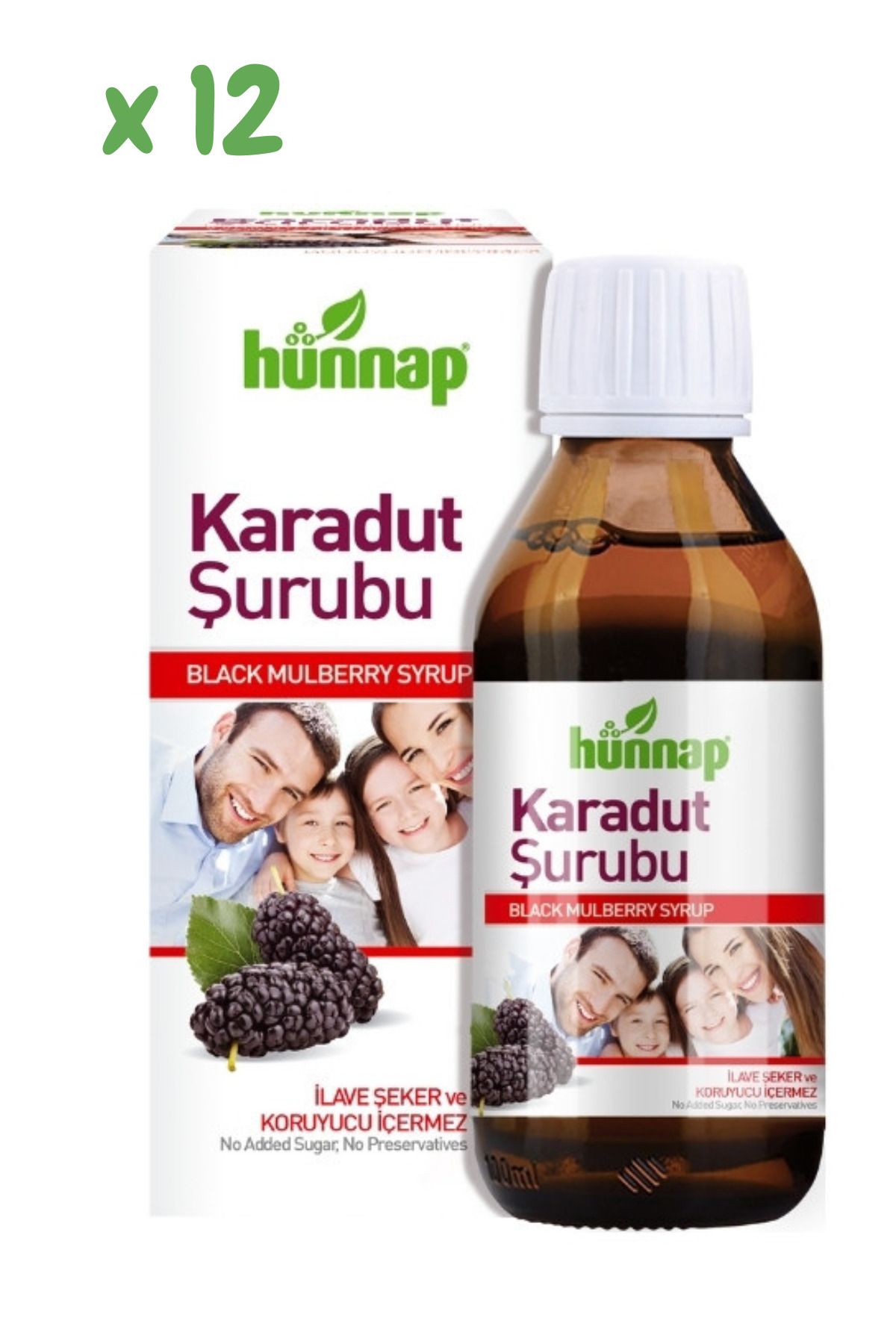 Hünnap Karadut Şurubu 50 ML x 12 Adet