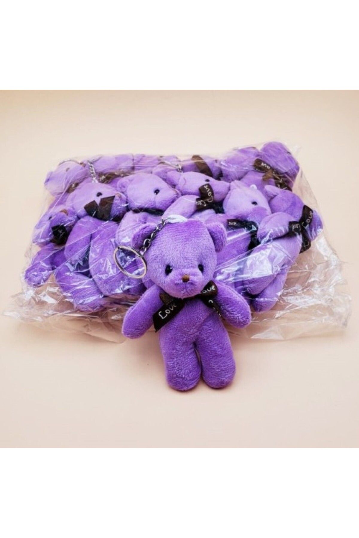 Linarx Mor Peluş Ayıcık Anahtarlık