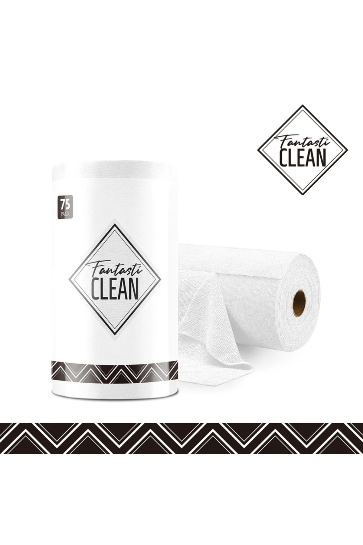 FantastiCLEAN Çok Amaçlı Rulo Mikrofiber Temizlik Bezi 30x30 75 Yapraklı Beyaz