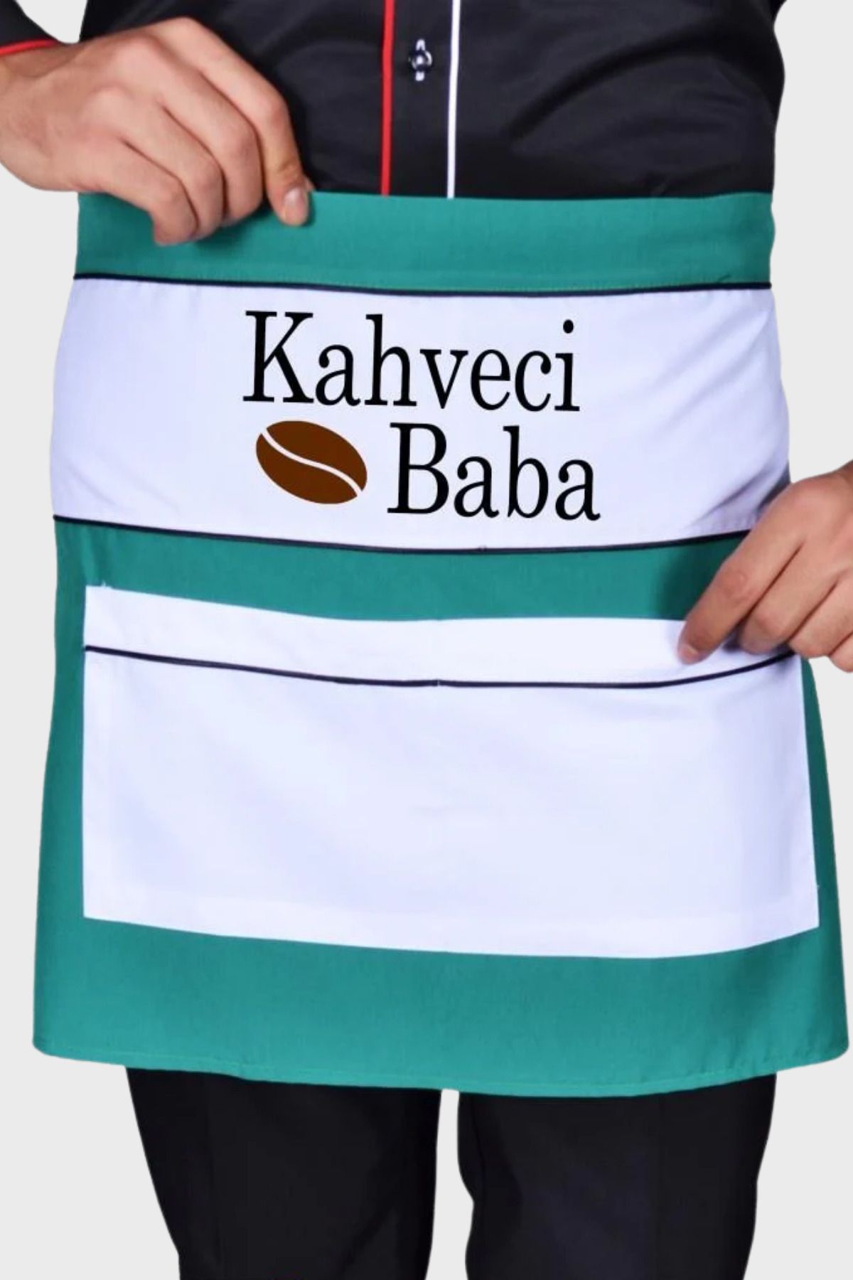 Üniformanya İsim Hediyeli Kısa Yeşil Mutfak Önlüğü Bistro Kahve Barista Restaurant Cafe Komi Şef Aşçı Önlük