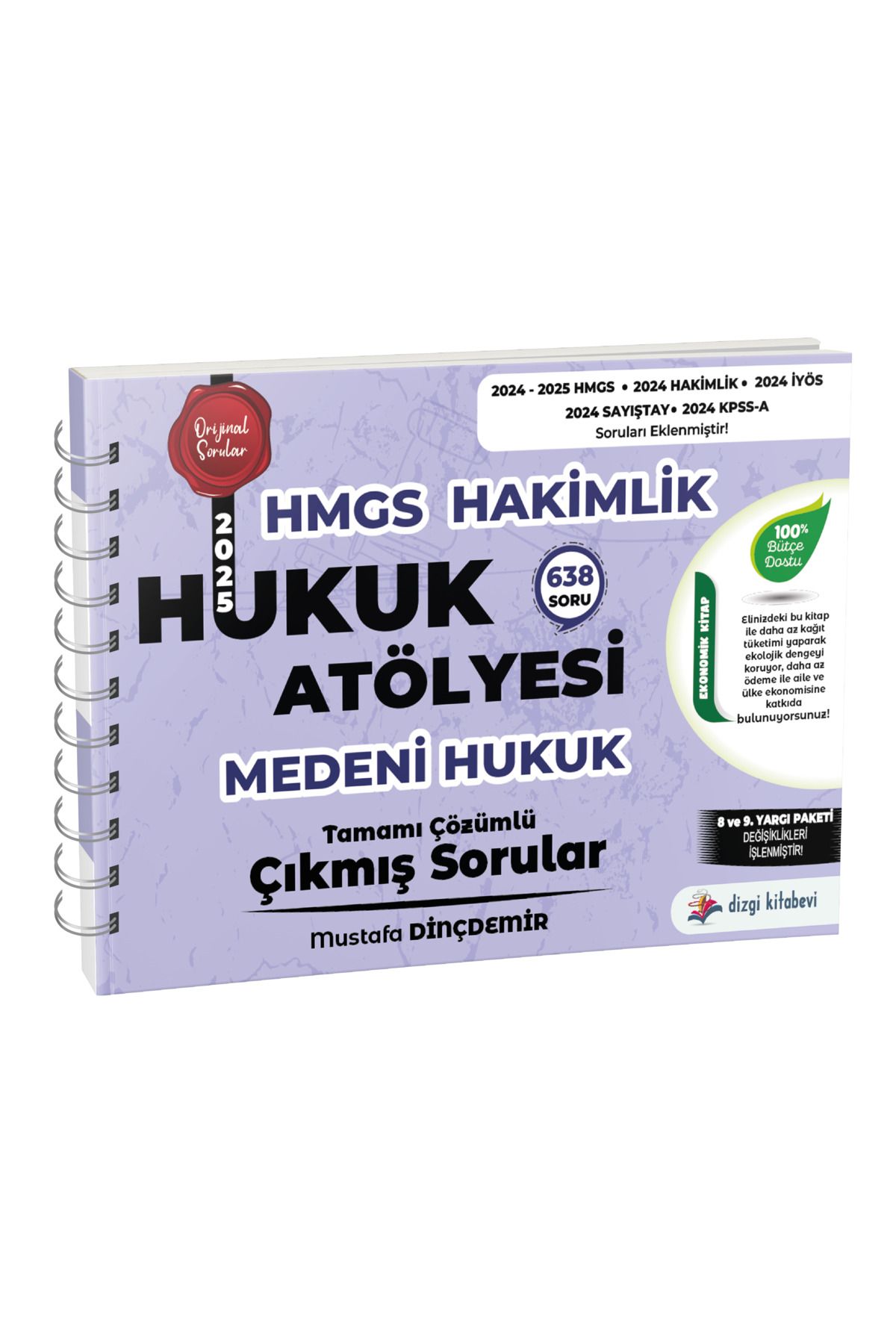 Dizgi Kitap Hukuk Atölyesi Hakimlik HMGS Medeni Hukuk Tamamı Çözümlü Çıkmış Sorular Mustafa Dinçdemir