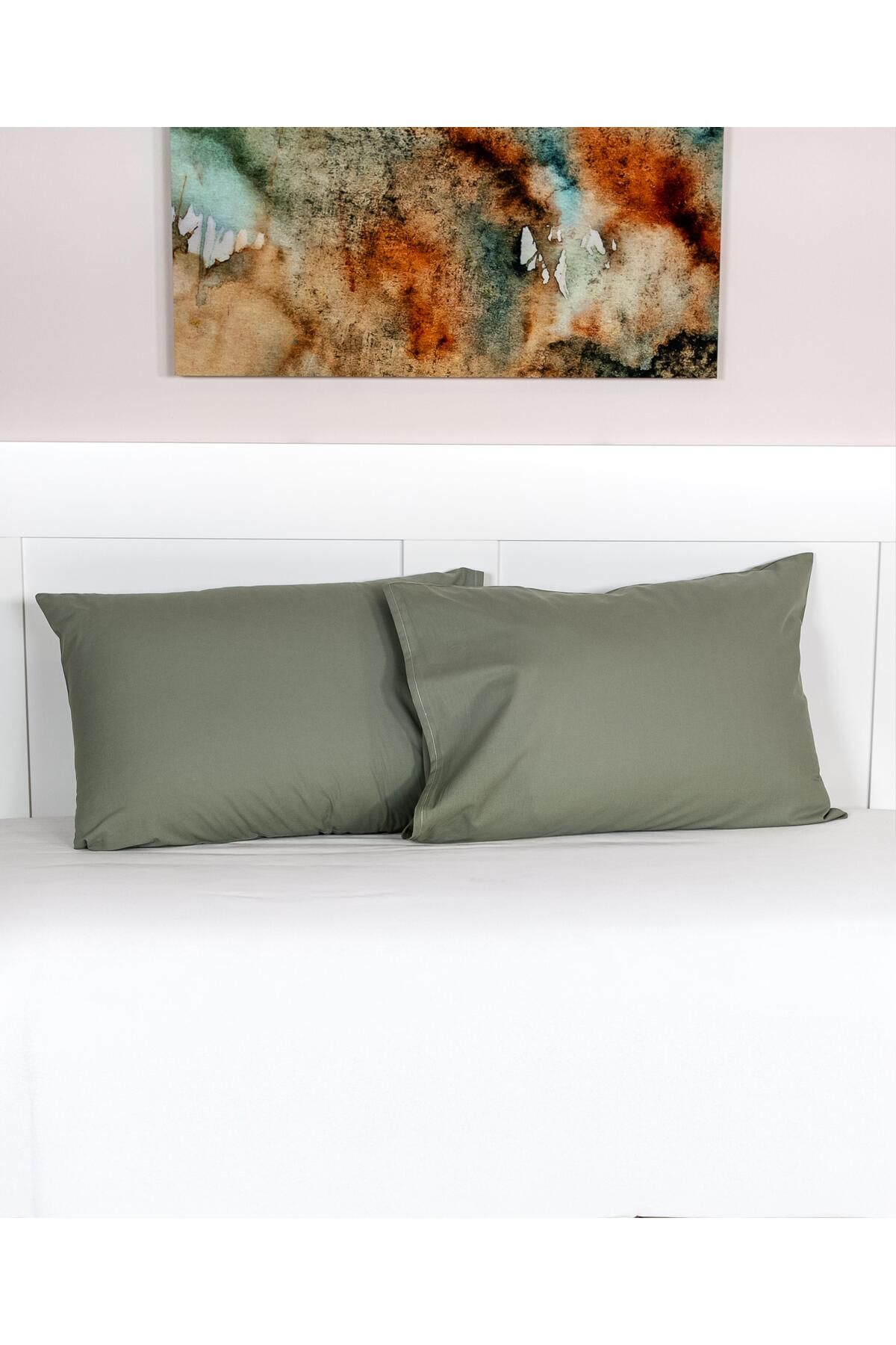 Menderes Home Cotton Collection 2'li Yastık Kılıfı Haki