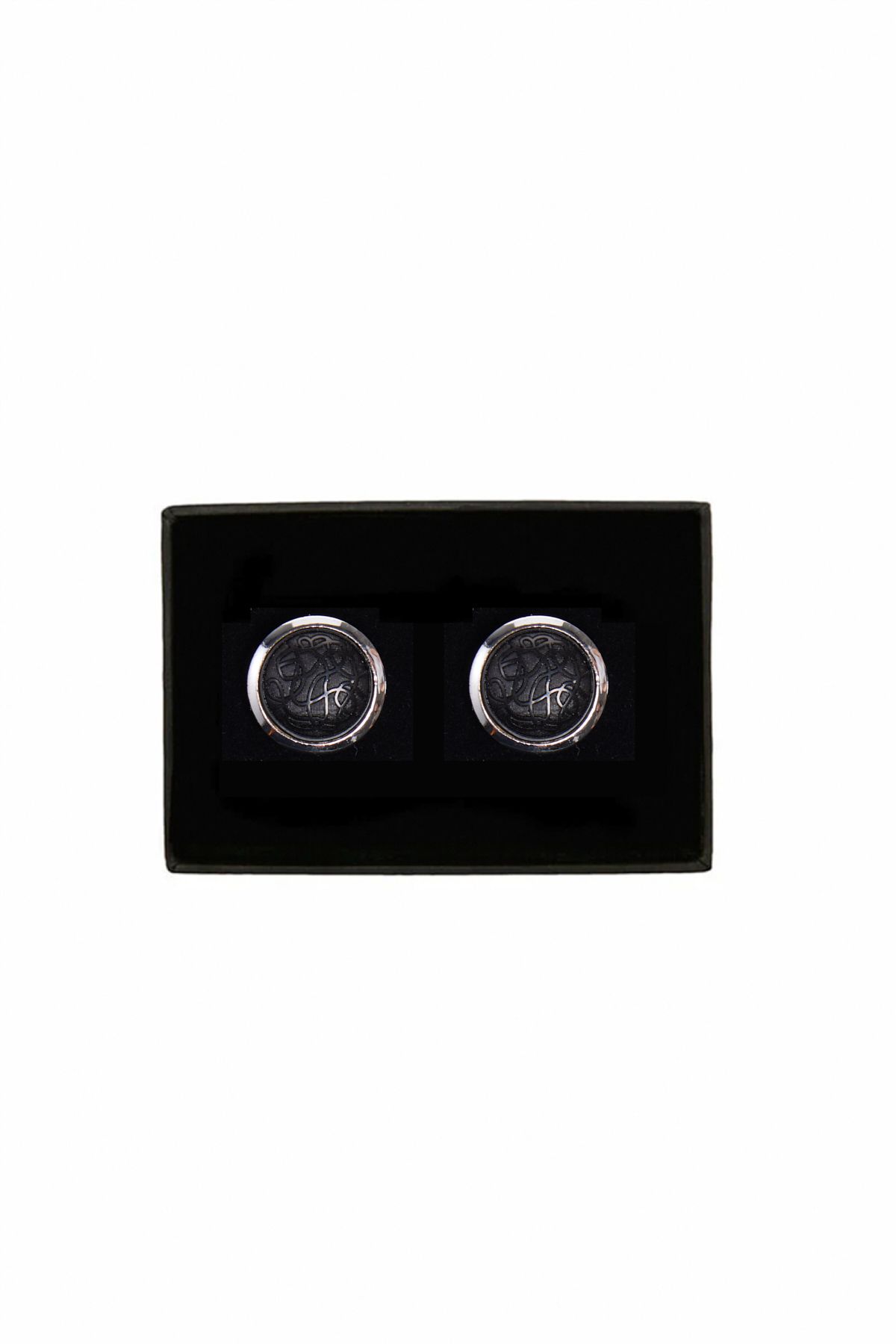 ALTINYILDIZ CLASSICS Erkek Siyah-Gümüş %100 Metal Kol Düğmesi