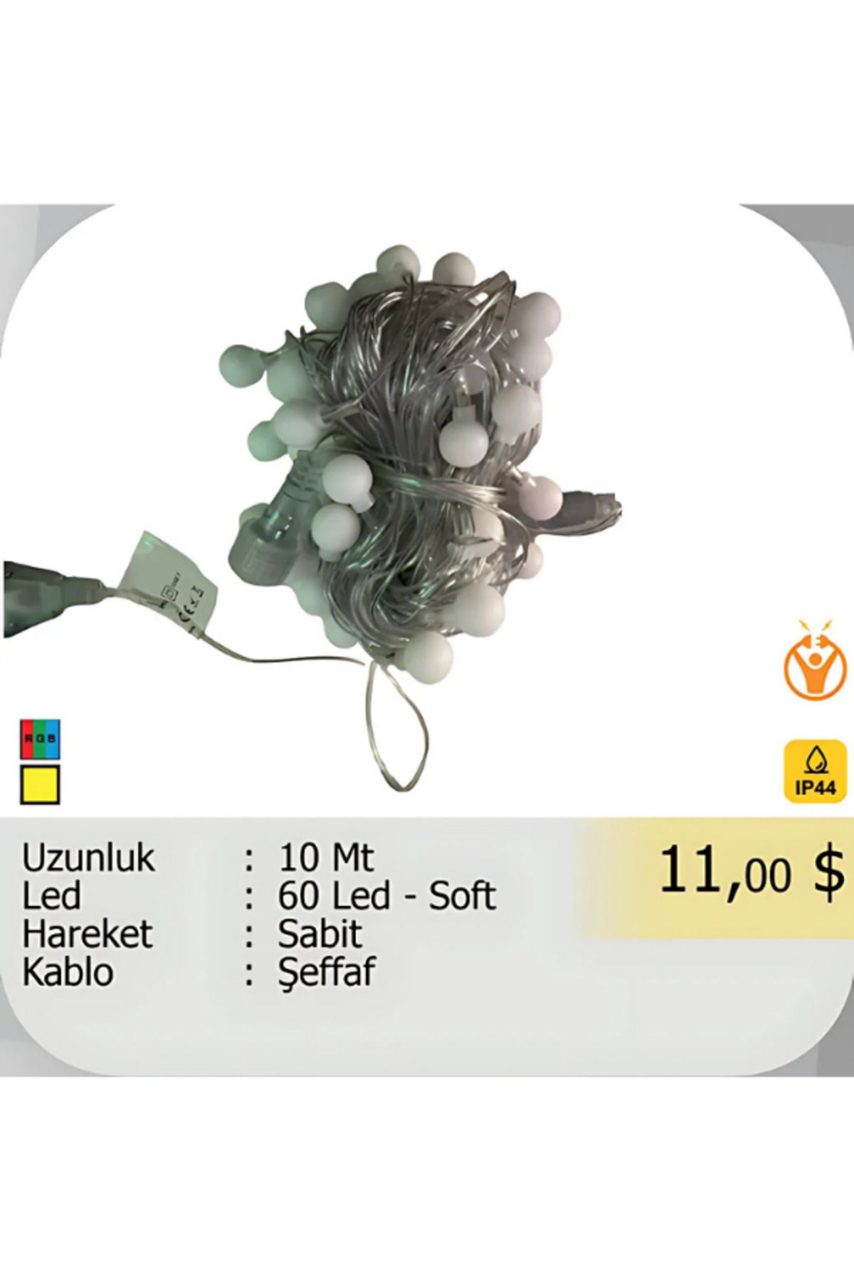 ELKHOUSE ElektrikHouse LED Peri Işığı 100 Led - Top 10 Metre