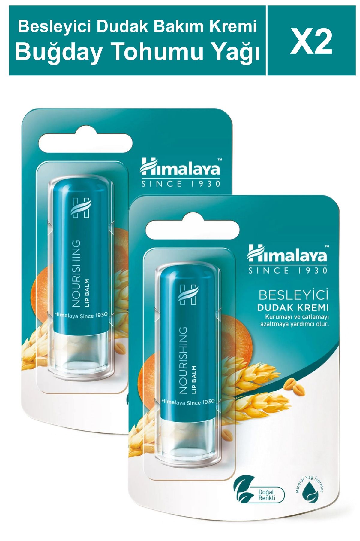Himalaya Since 1930 Besleyici Dudak Bakım Kremi 4,5 gr 2 Adet | Buğday Tohumu Yağı | Silikon, Petrol İçermez