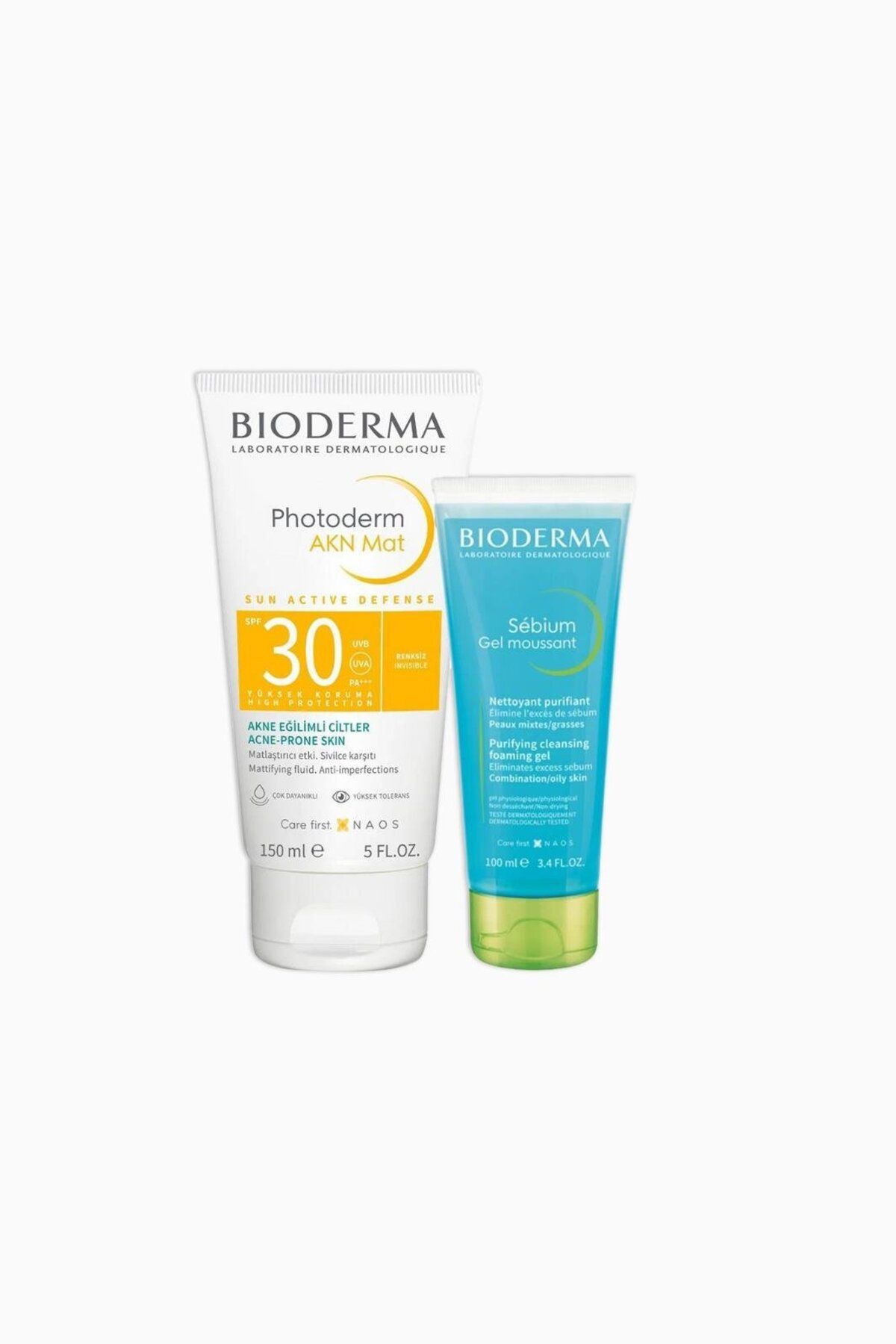 Bioderma Photoderm AKN Mat Güneş Koruyucu Krem SPF30 150 ml + Sebium Foaming Gel 100 ml