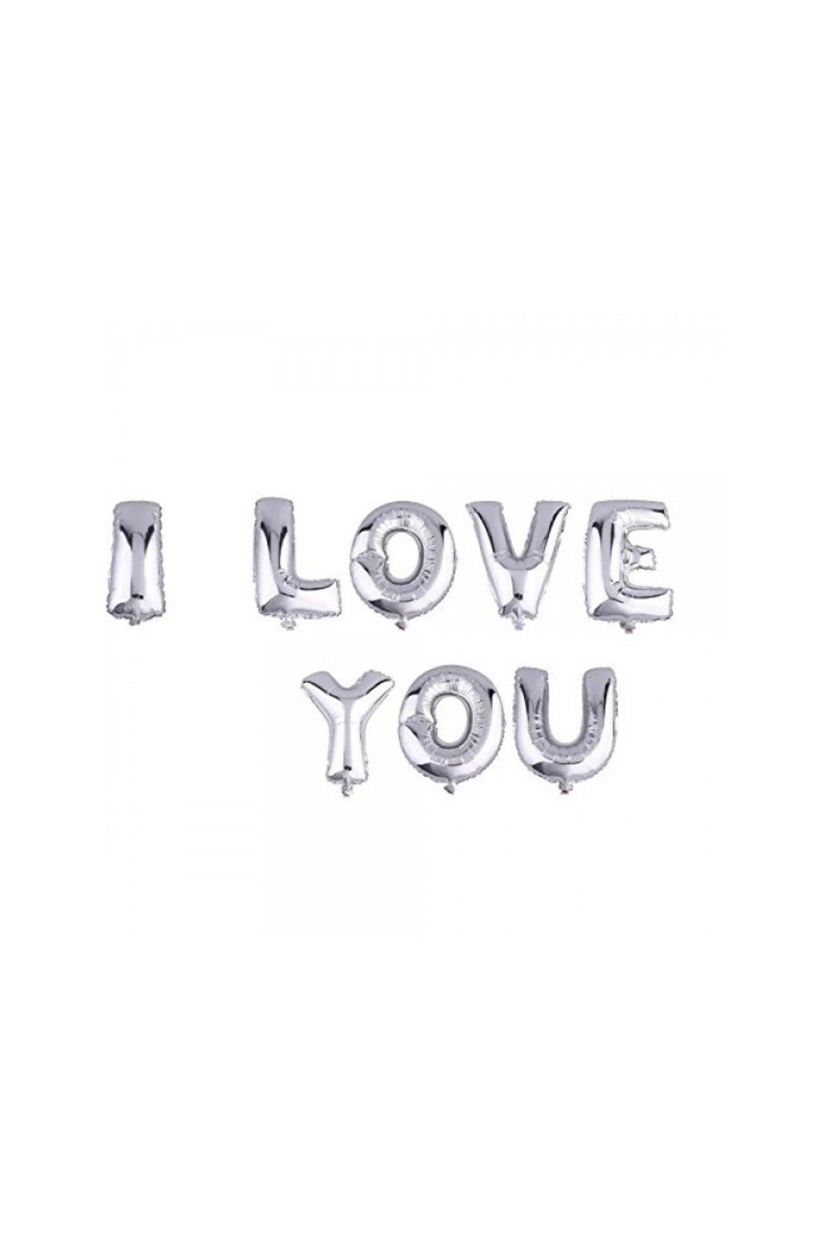 Serero Parti Aksesuar I Love You Folyo Balon Gümüş Renk 35 CM
