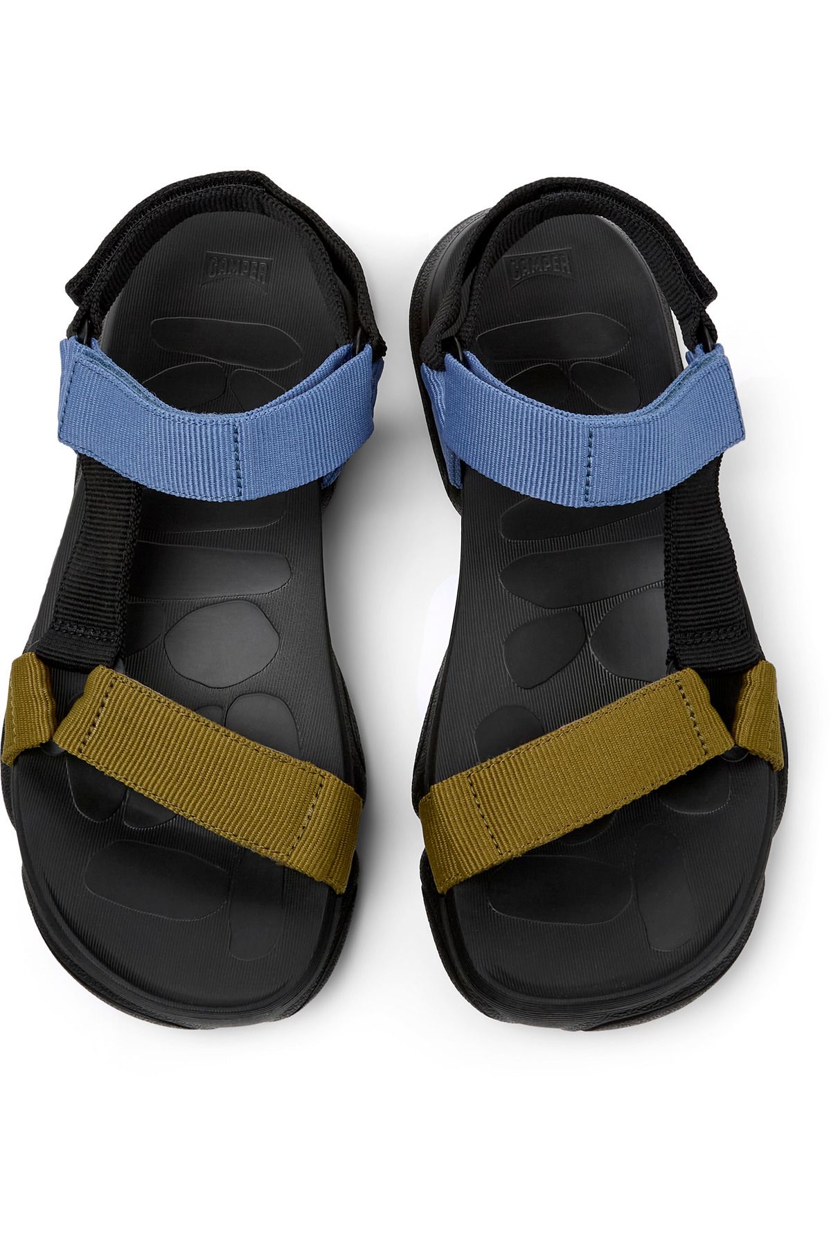 CAMPER-Men's Summer Sandals with Hook And Loop Straps, Open-Toe, Comfy Sole, Color Block Karst 3