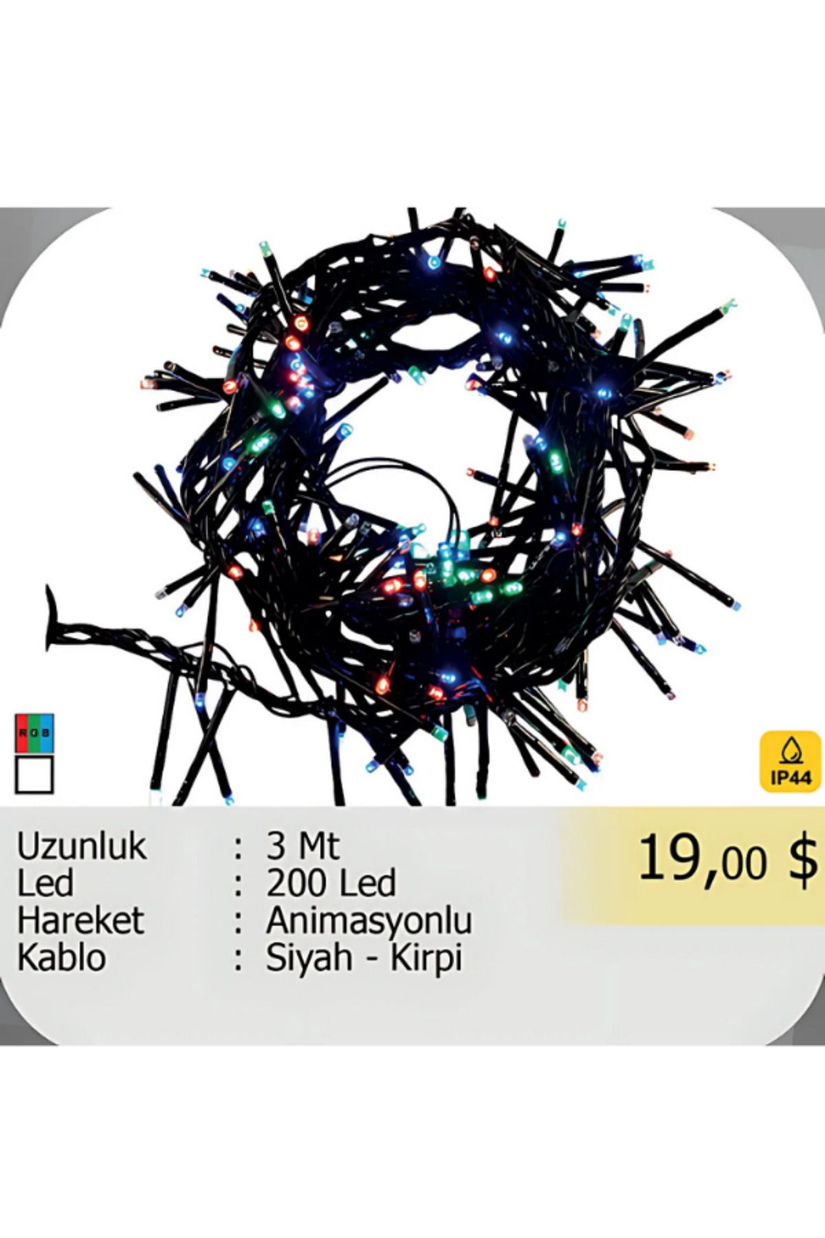 ELKHOUSE ElektrikHouse LED Peri Işığı 200 Led Animasyonlu - 3 Metre