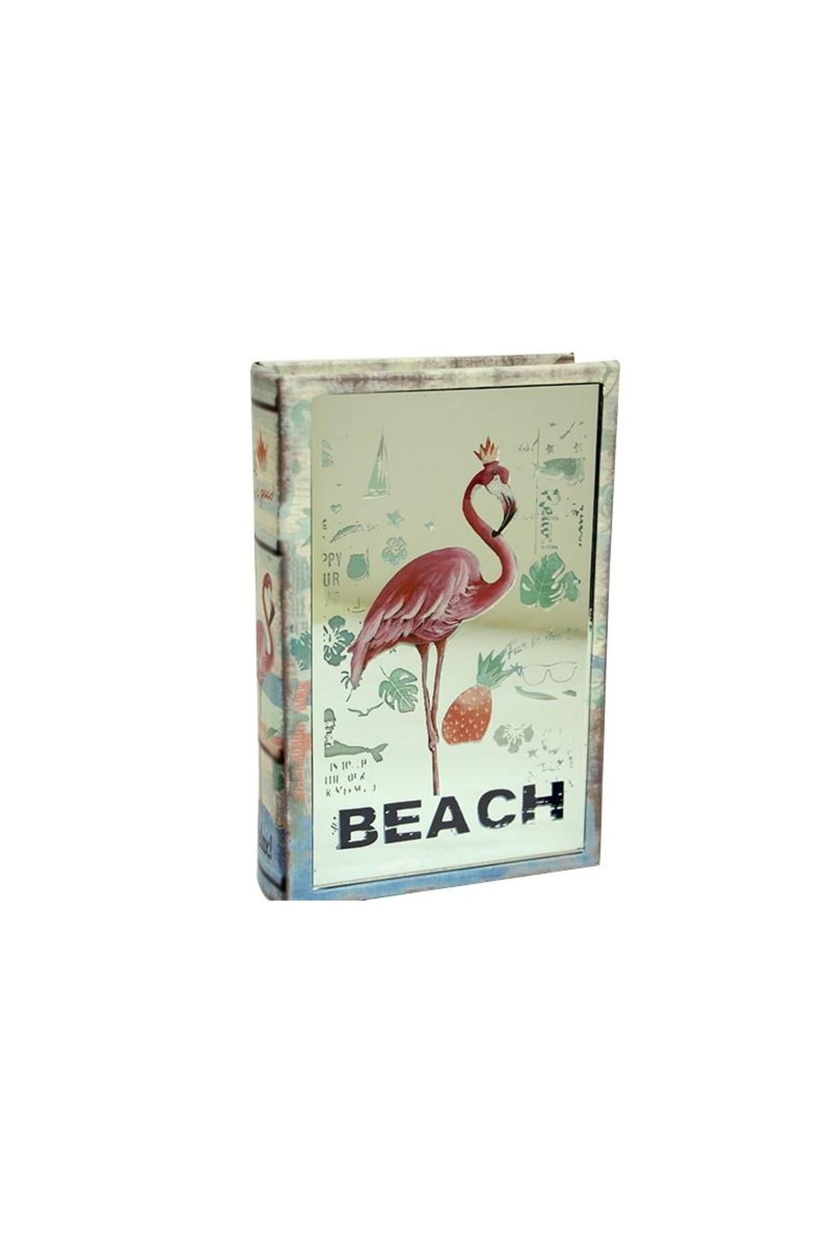 Serero Kutu Kitap Aynalı Flamingo Dekoratiif Hediyelik