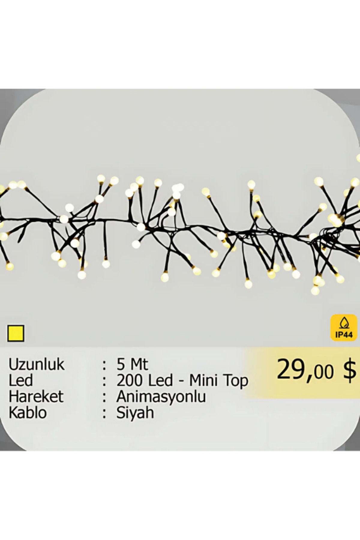 ELKHOUSE ElektrikHouse LED Peri Işığı 200 Led - Mini Top 5 Metre
