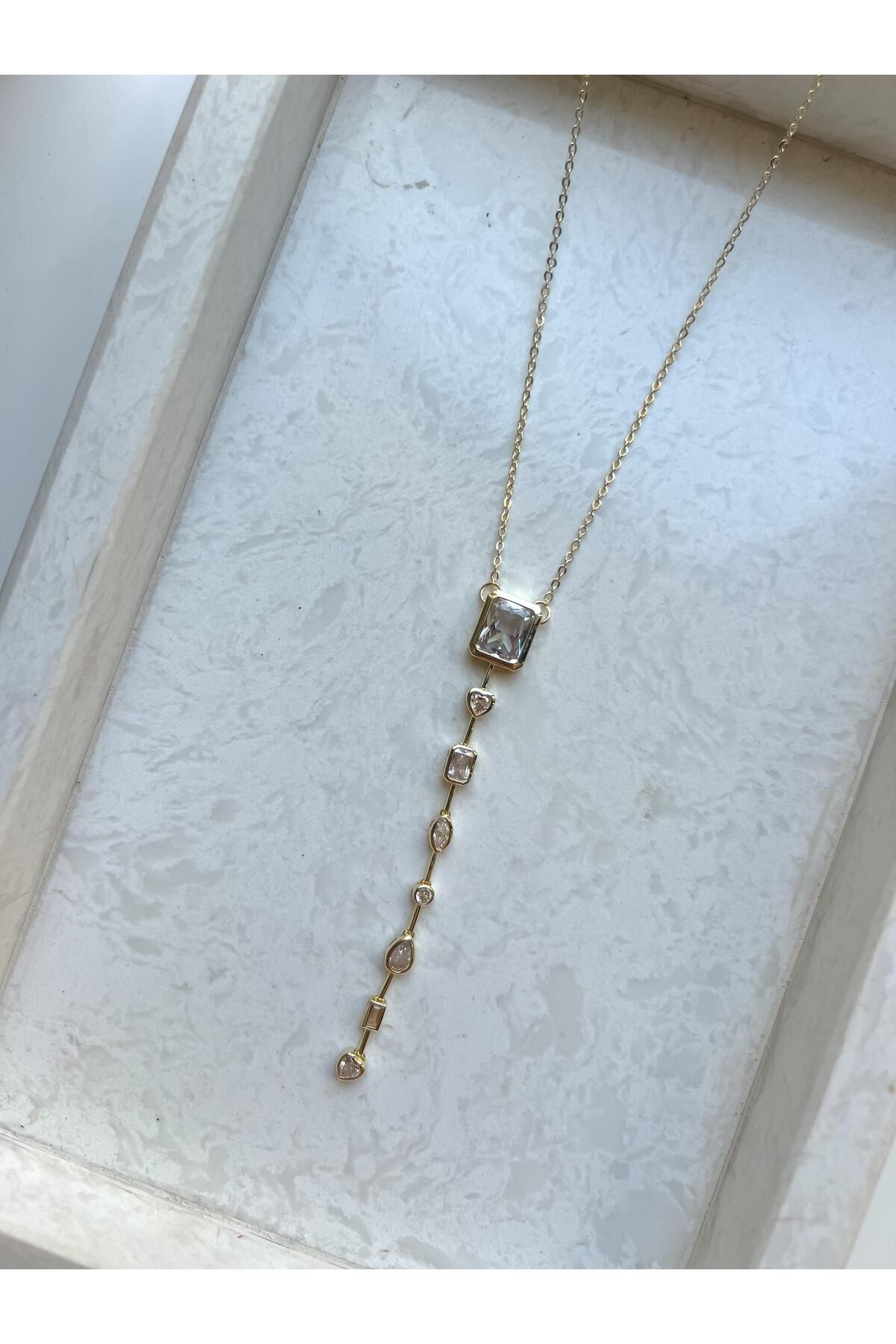 shop Y Model Altın Kaplama Zirkon Taşlı Pinterest Kolye