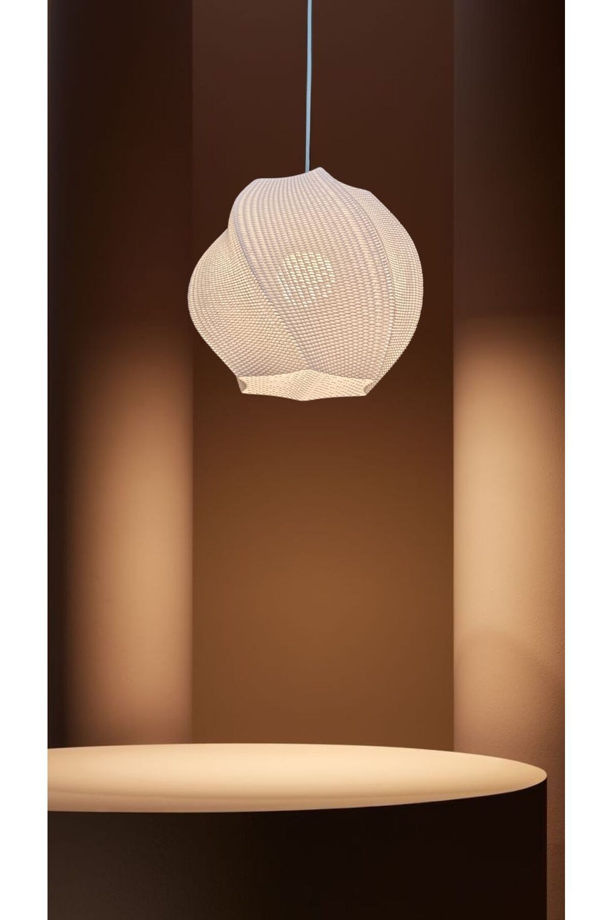 decory Stara Beyaz Mesh dokulu Yatak Odası, Mutfak, Özel Tasarım Tekli Sarkıt Avize (Bioplastik) E27