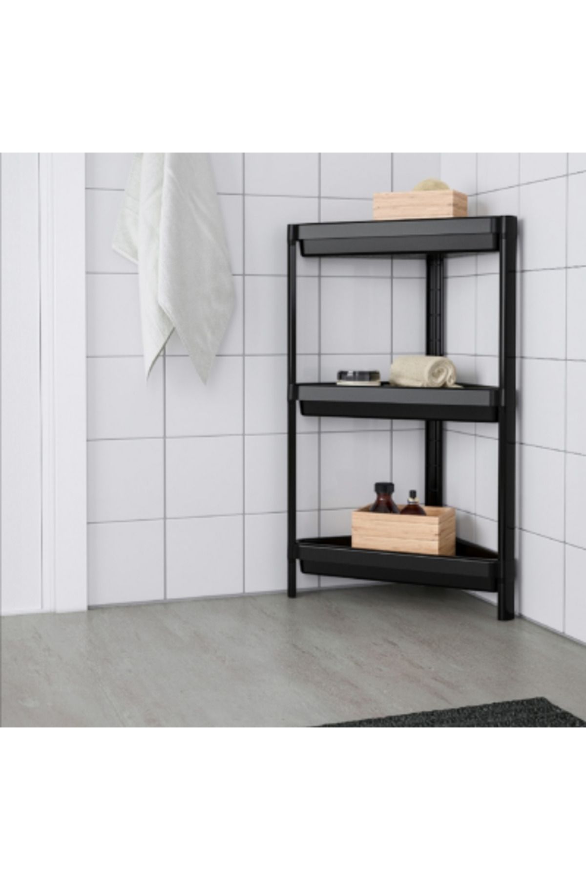 Emperium ÜÇGEN - SİYAH PRATİK RAF ÜNİTESİ PLASTİK (5122)