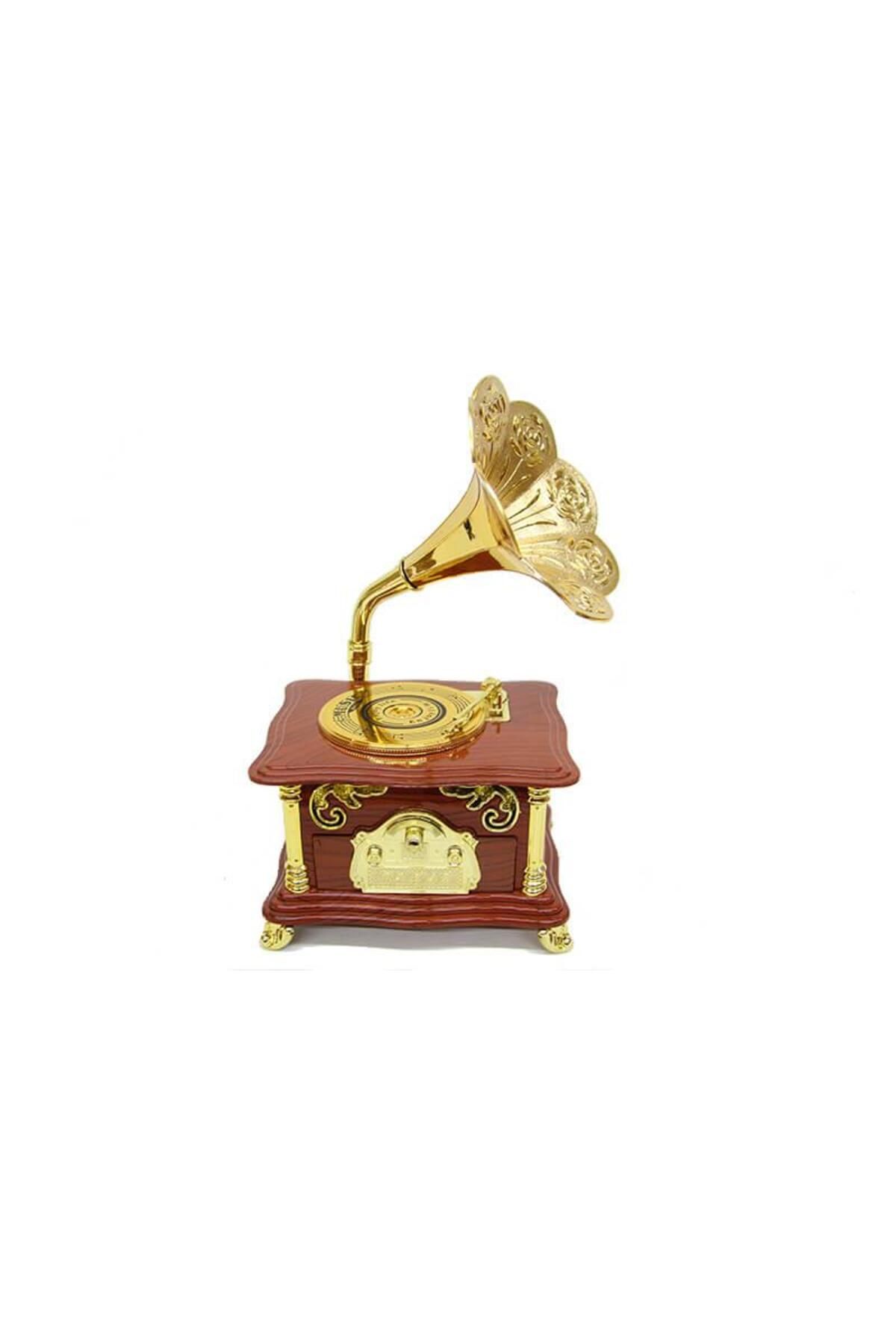 Serero Gramofon Ayaklı Müzikli Vintage Müzik Kutusu Hediyelik