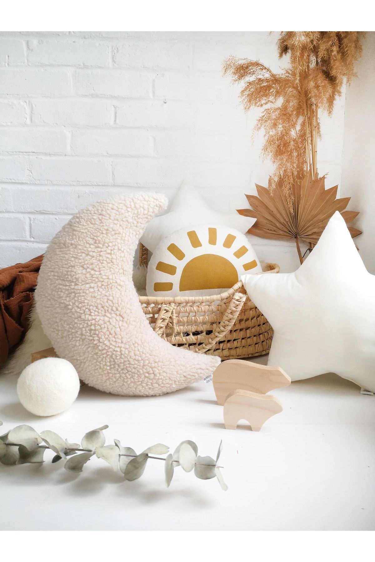 textile dünyası TEDDY KUMAŞ YARIM AY KIRLENT YASTIK İÇİ DOLU KIRLENT