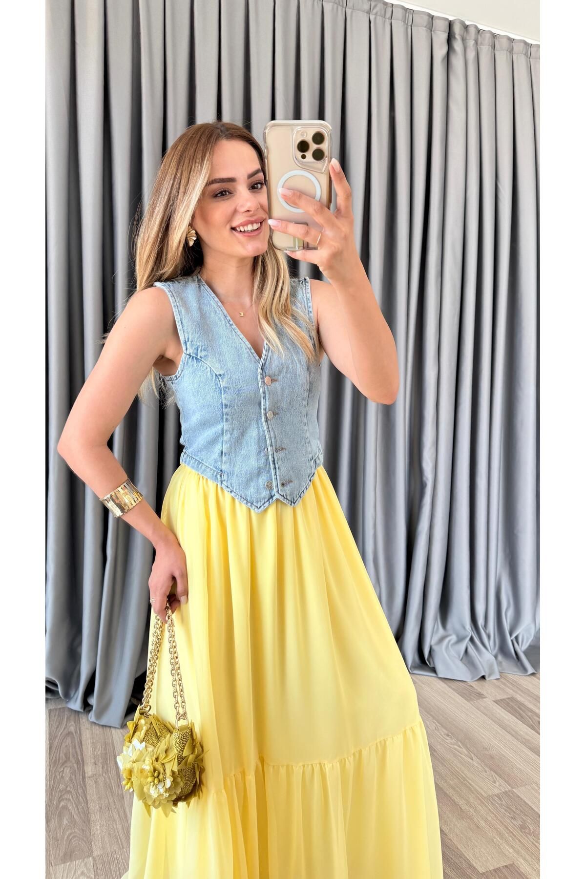 pelin yıldız butik Toronto Denim Yelek