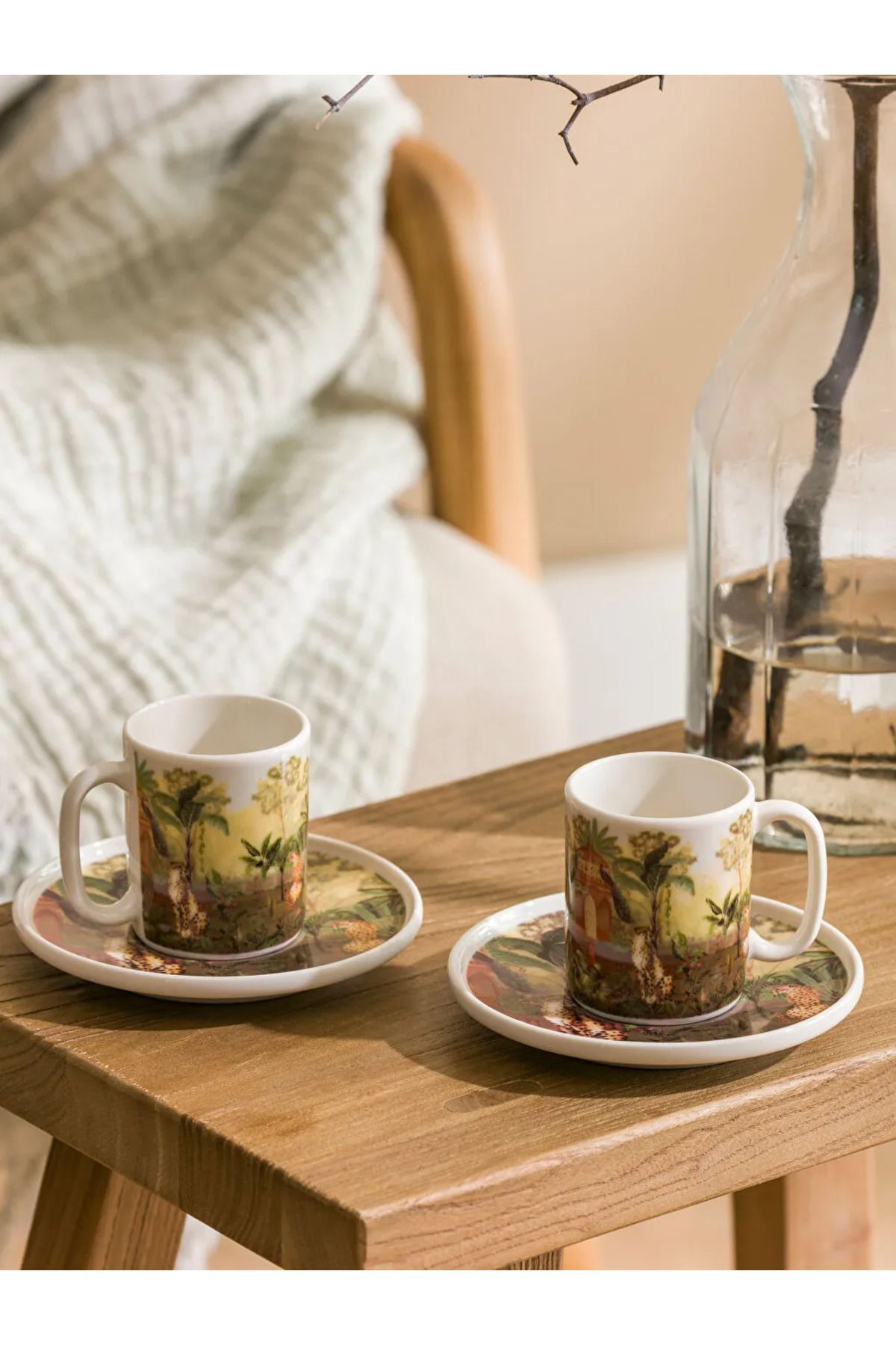 LC Waikiki LCW HOME Karışık Baskılı 2 Kişilik Porselen Kahve Fincan Takımı 90 ml