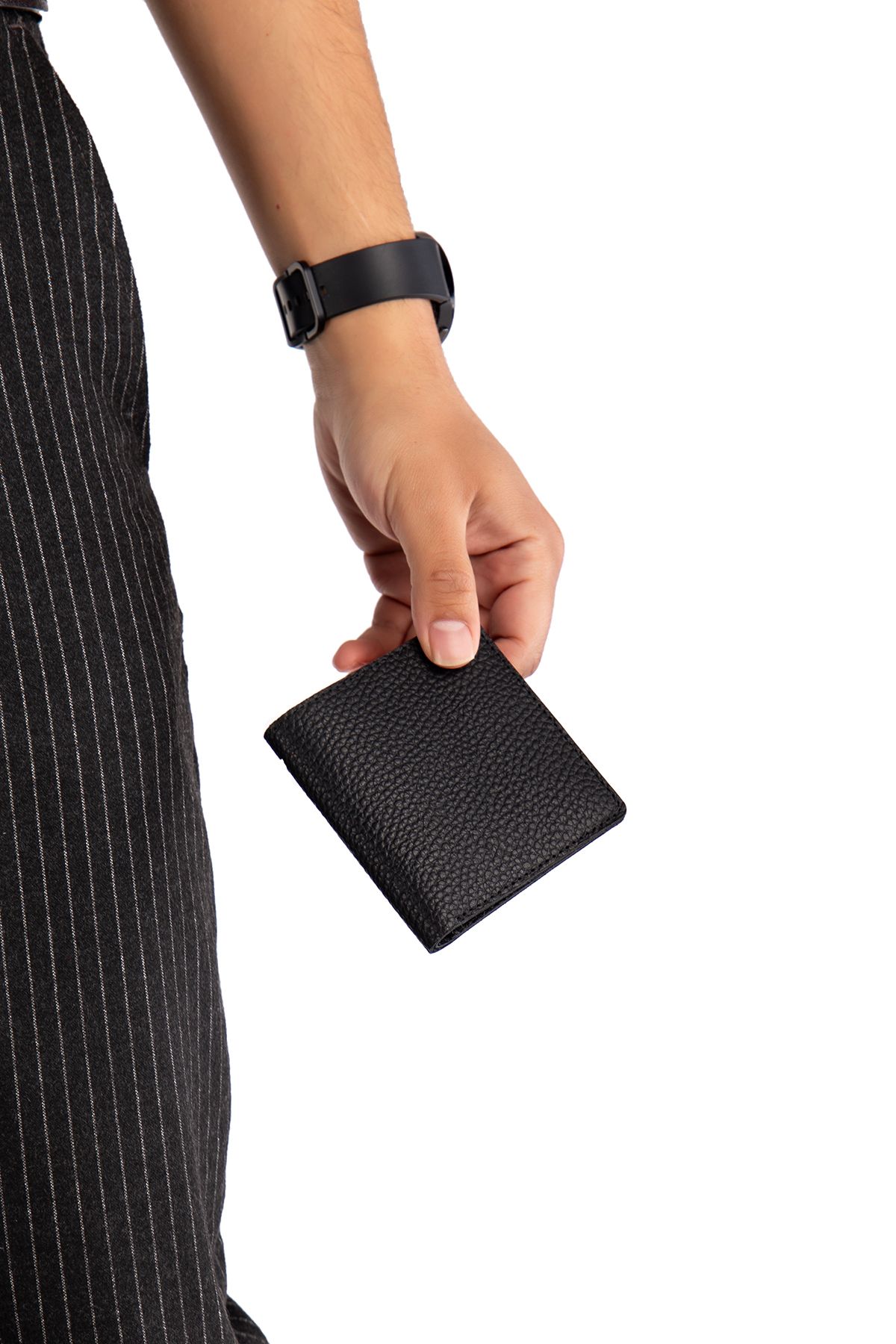 Niki Leather Fargo Hakiki Gerçek Deri Siyah Cüzdan Para Koyma Bölmeli Kartlık ve Mıknatıs Kapama