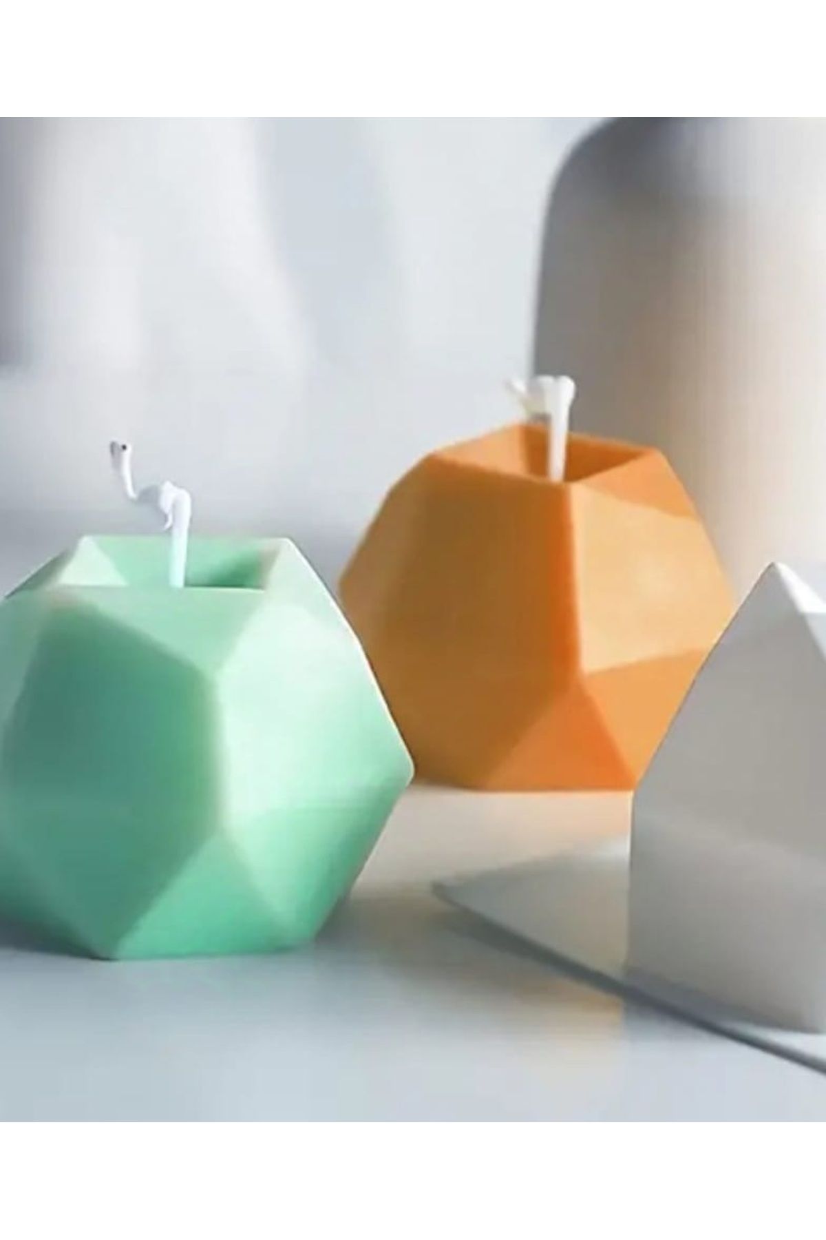 Yaratıcı sanatlar atölyesi Kokulu Doğal Soya Mumu Dekoratif Geometrik Mumlar