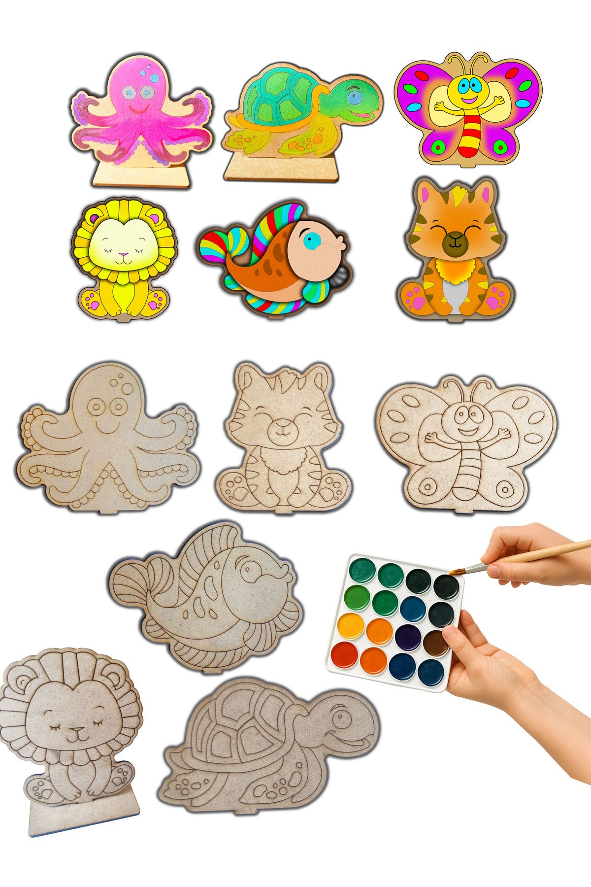 Mim Ar Design Ahşap boyama (6 adet)