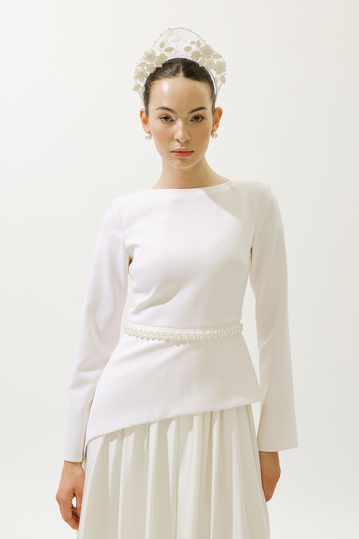 Manuka-ANNITA ABENDKLEID ECRU 2