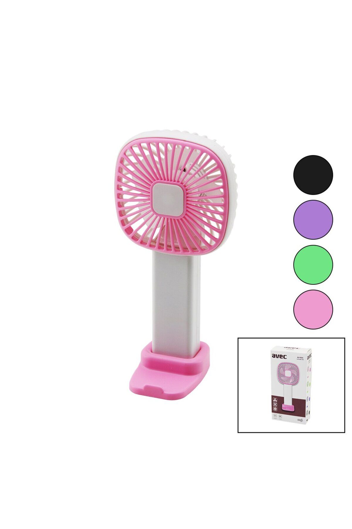 Mu Art Ahşap Usb Mini Fan Kare=8x8cm - Y:16.5cm Sabit Başlik 3 Kademe Hiz Telefonluklu Ayak Aparat (5