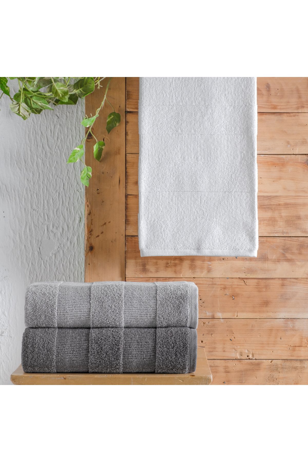 Schafer Home Solid Jakarlı Havlu 50x90-Beyaz