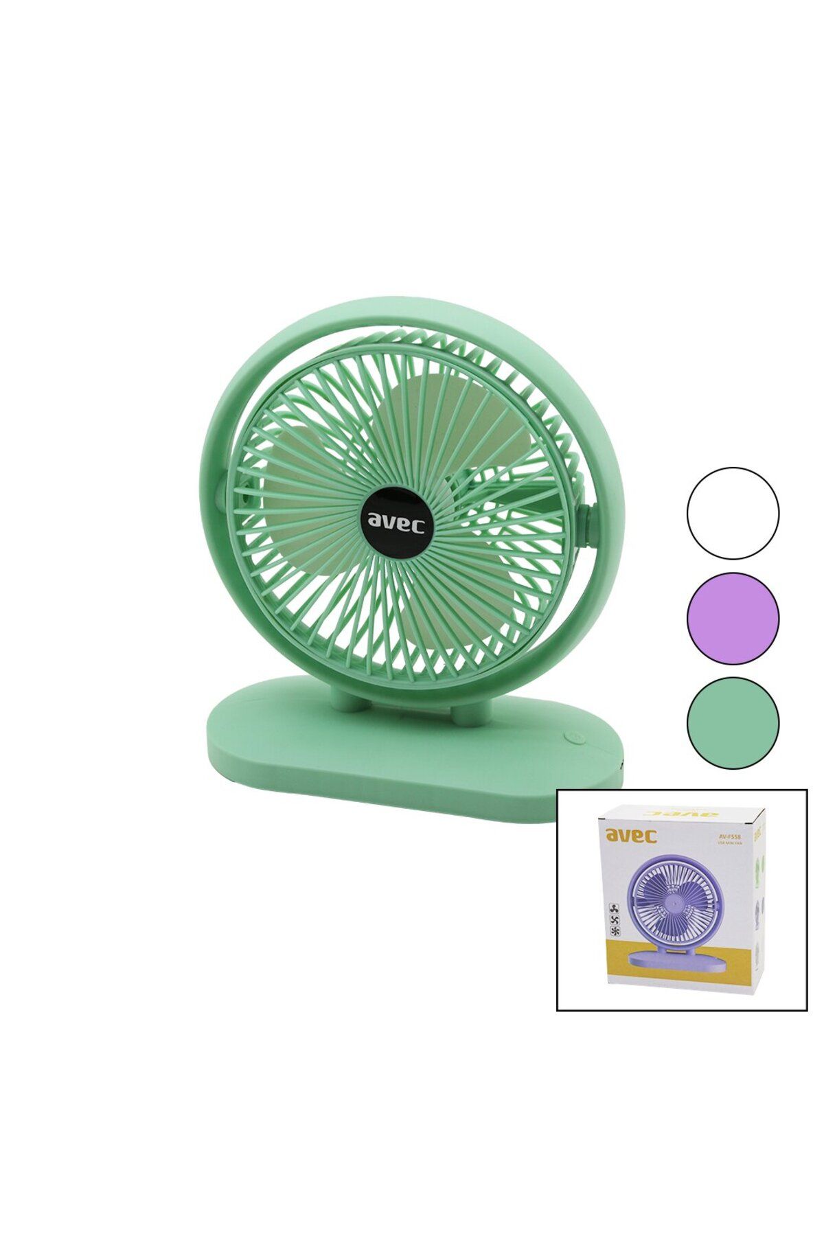 Mu Art Ahşap Usb Masa Üstü Fan=16cm Vantilatör 180 Derece 3 Kademe Hiz 3pervane Renkli Pls.stand=9x20x22.7cm