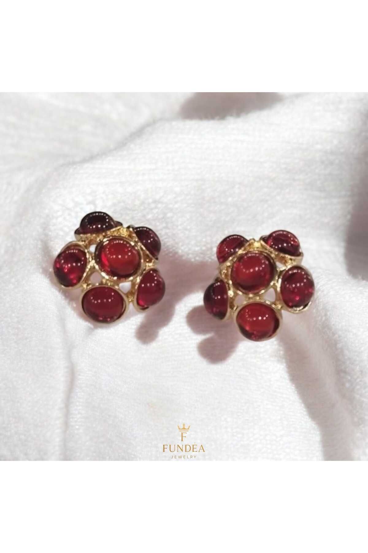 Fundéa Jewelry Kraliyet Küpesi Kırmızı Renk