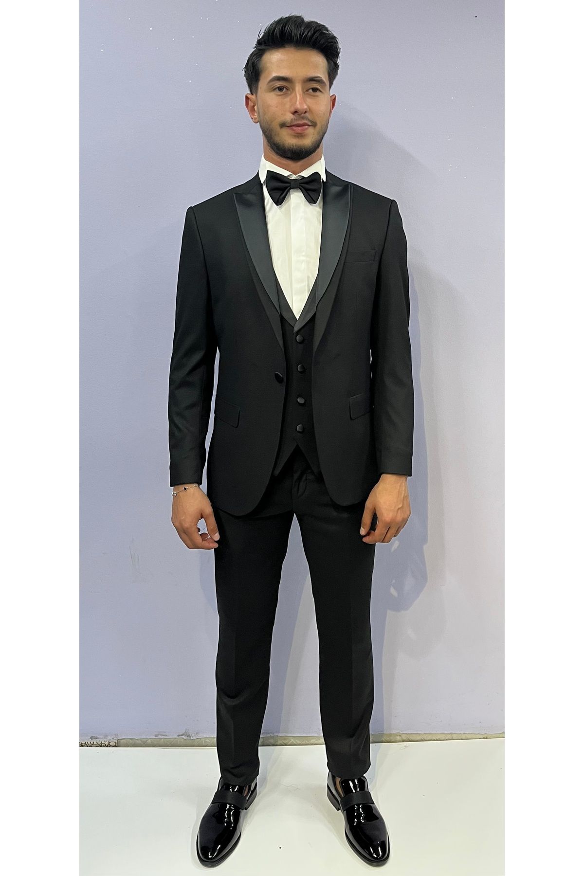 Megi Gelinlik TA - Slim Fit Siyah Smokin Takim Elbise