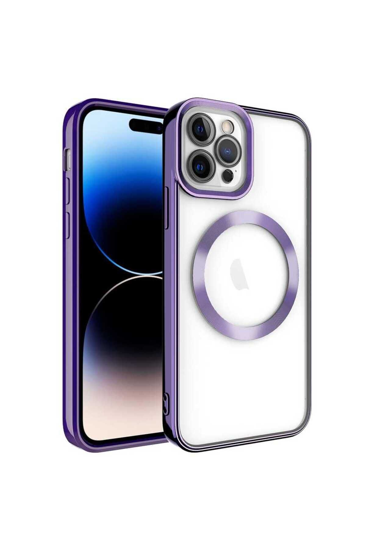 halkhouse İphone 14 Pro Max Kılıf Magsafe Wireless Şarj Özellikli Renkli İnce Silikon Setro Silikon