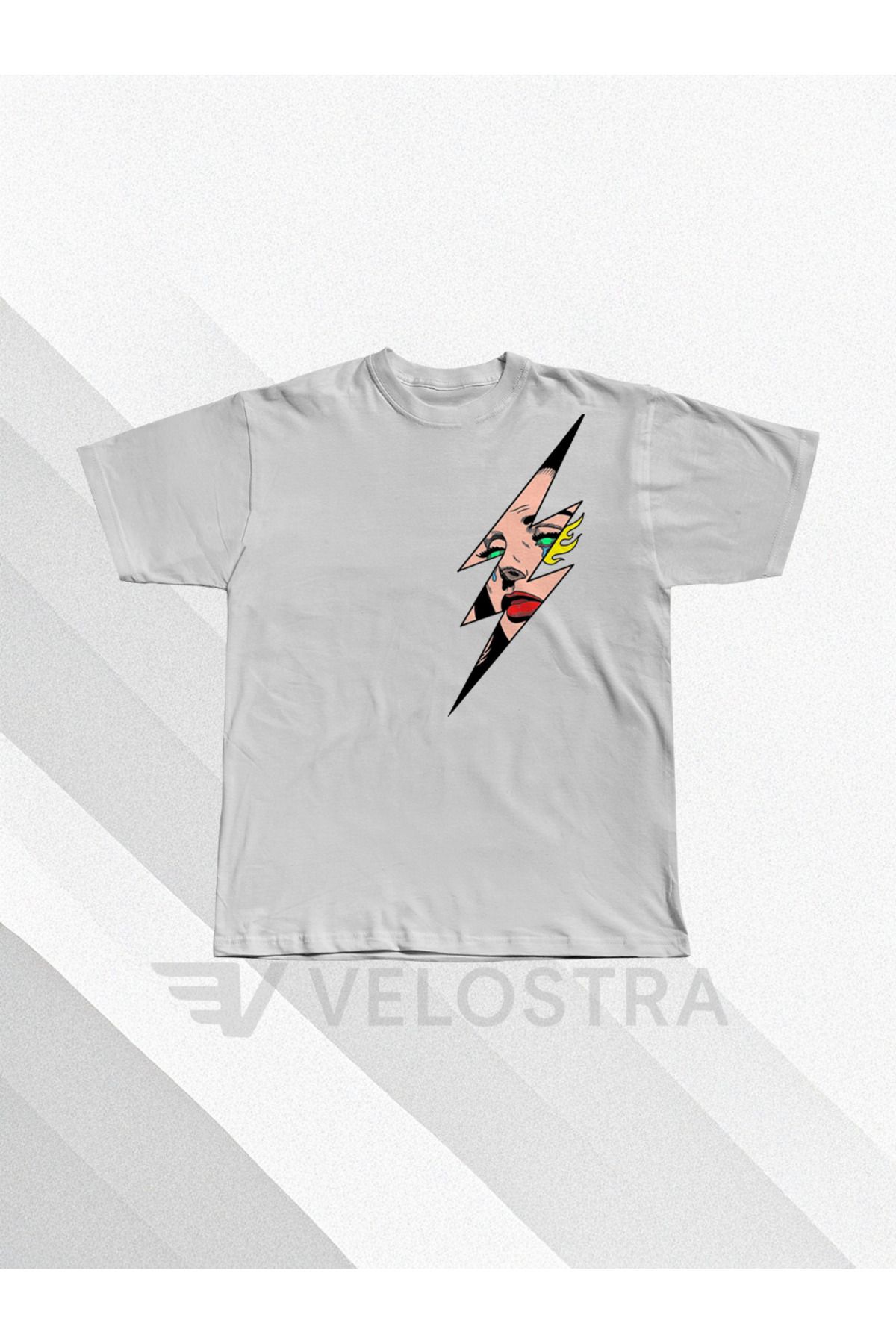 Velostra Unisex Retro baskılı Oversize T-shirt