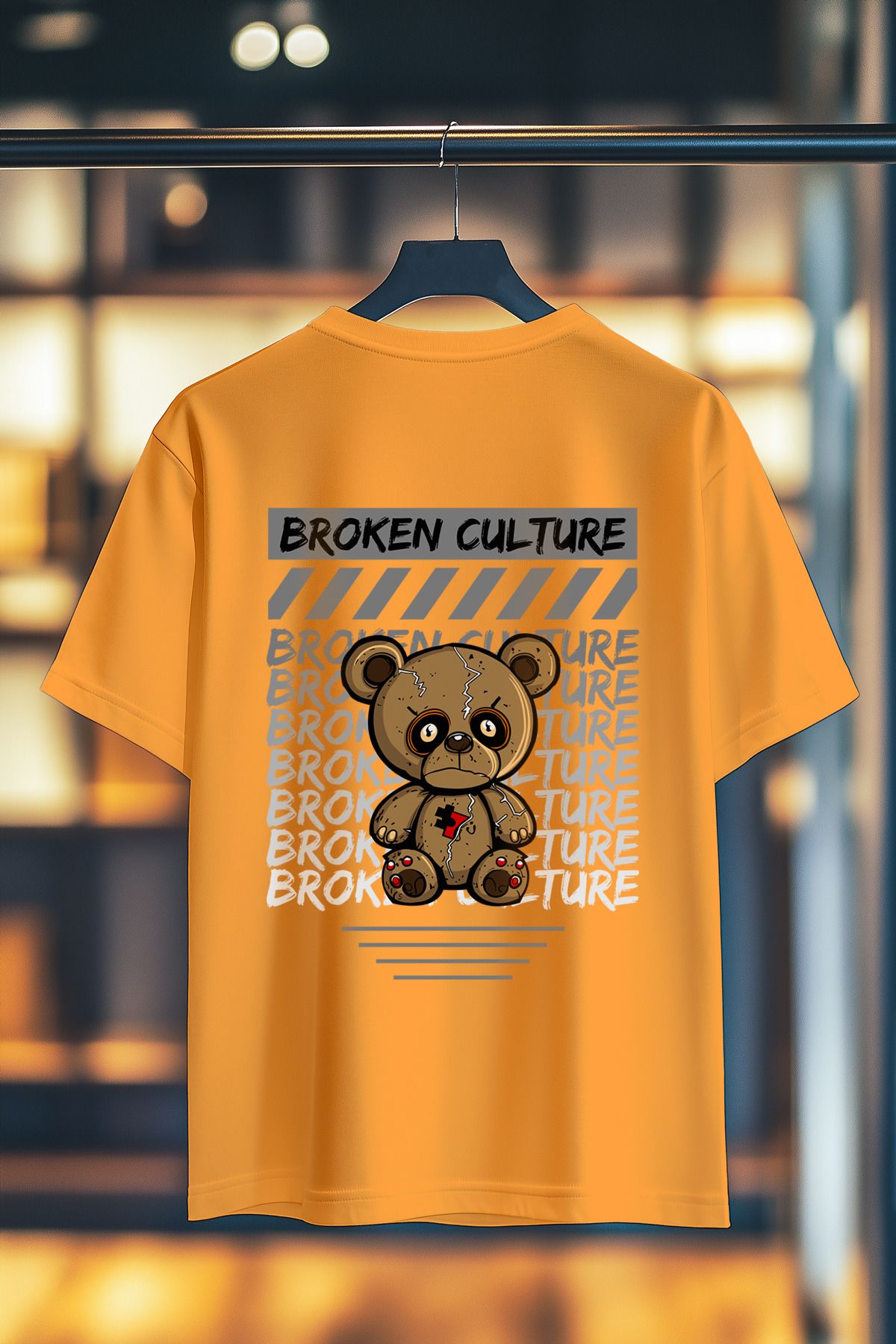 BookOrBook Broken Culture %100 Pamuk Premium Kalite Sırt Baskılı T-Shirt