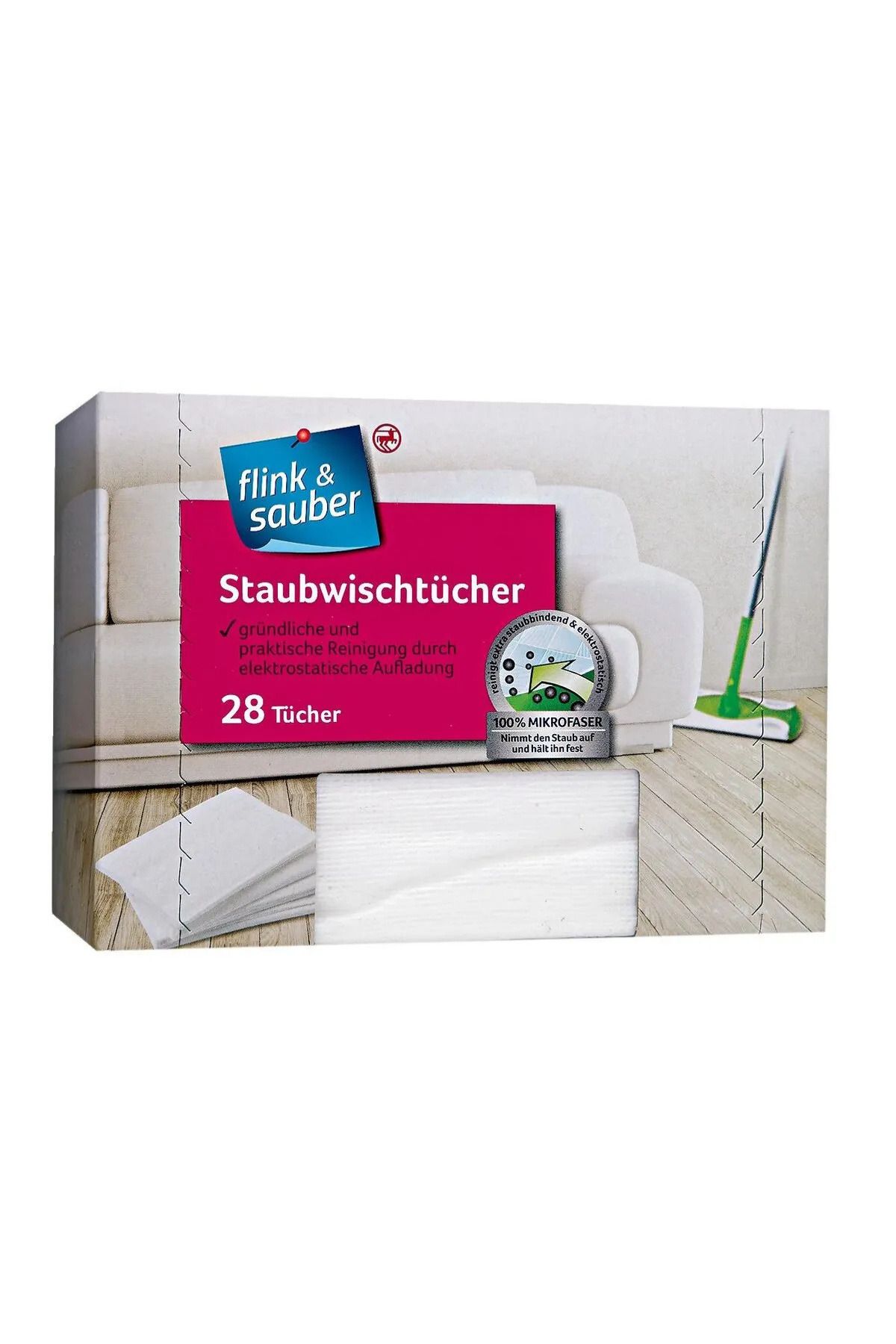 Flink Sauber Yumuşak ve Dayanıklı 28’li Toz Alma Bezi Seti 22x30 cm