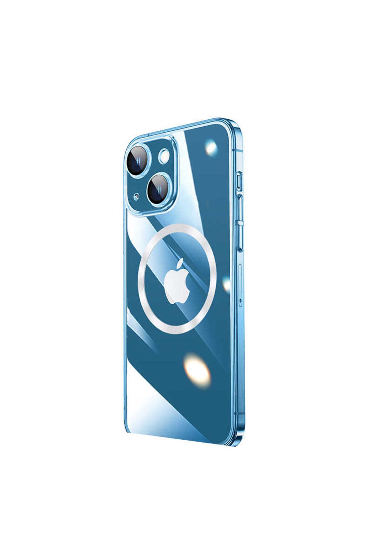 halkhouse İphone 14 Plus Kılıf Wireless Şarj Özellikli Sert PC Şık Riksos Magsafe Kapak