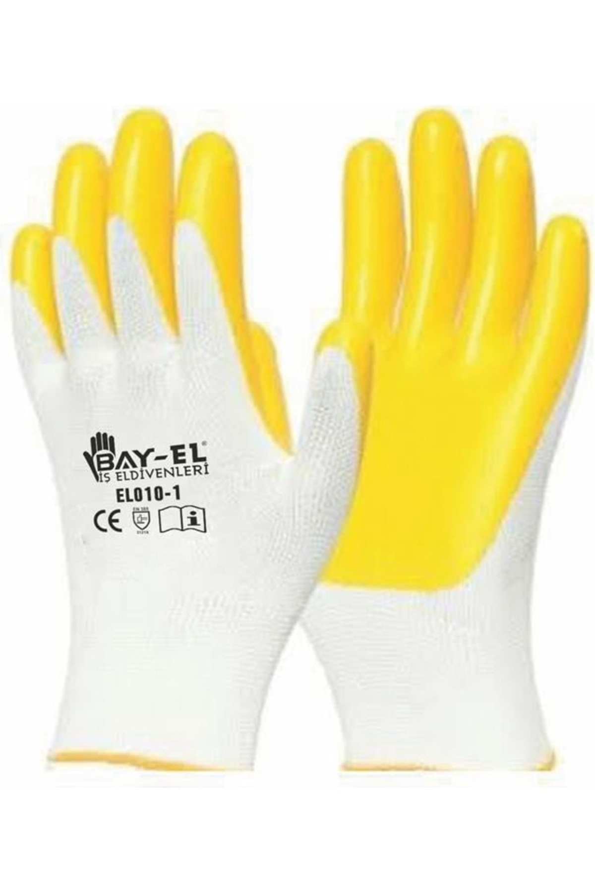 Bay-El Eldiven Beyaz-Sarı EL002