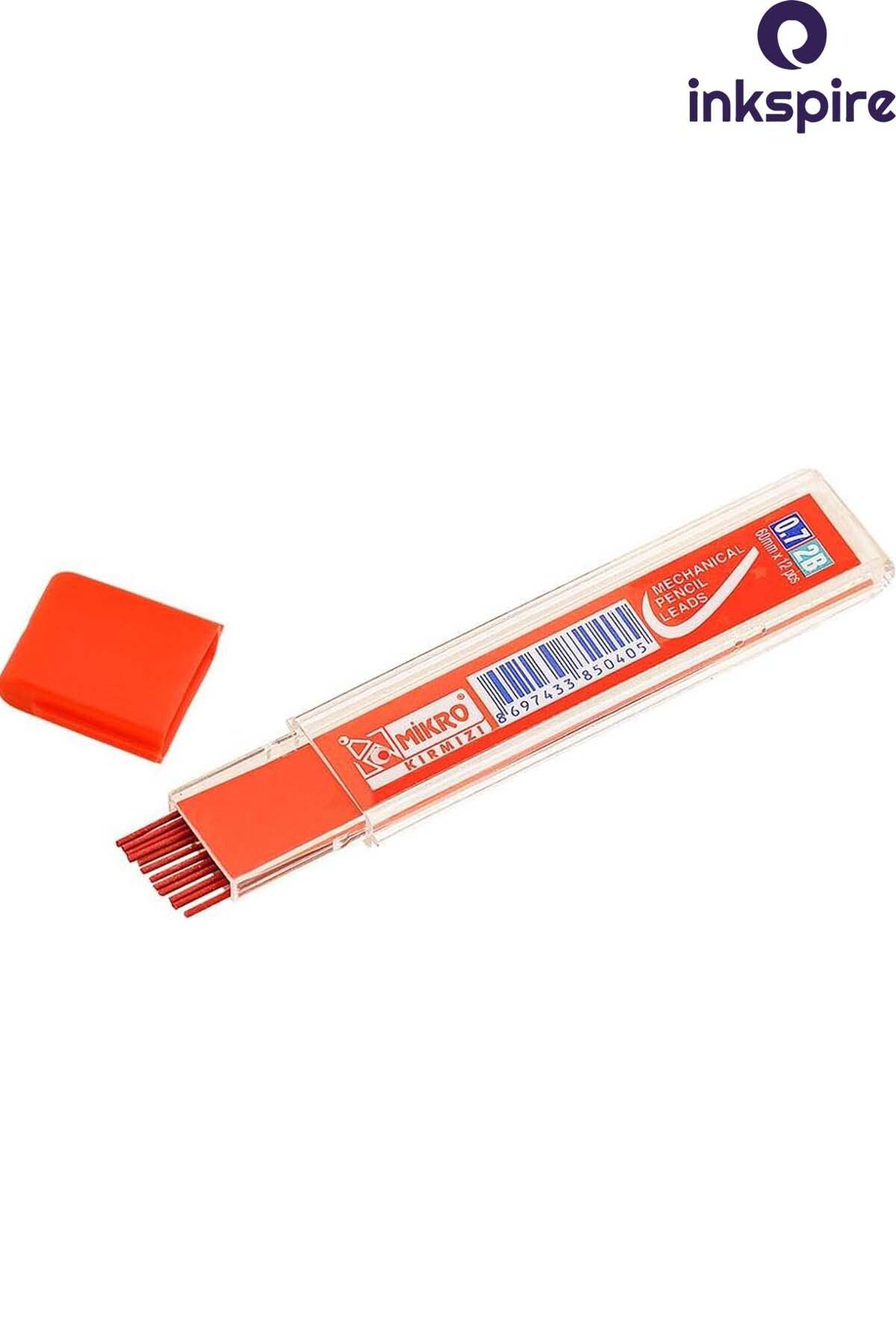 inkspire-0.7 Pen Tip Red Color 60 mm 20Li 12 Pack Micro 0.7 2B Red Writing Mechanical Versatile Pen Tip 2