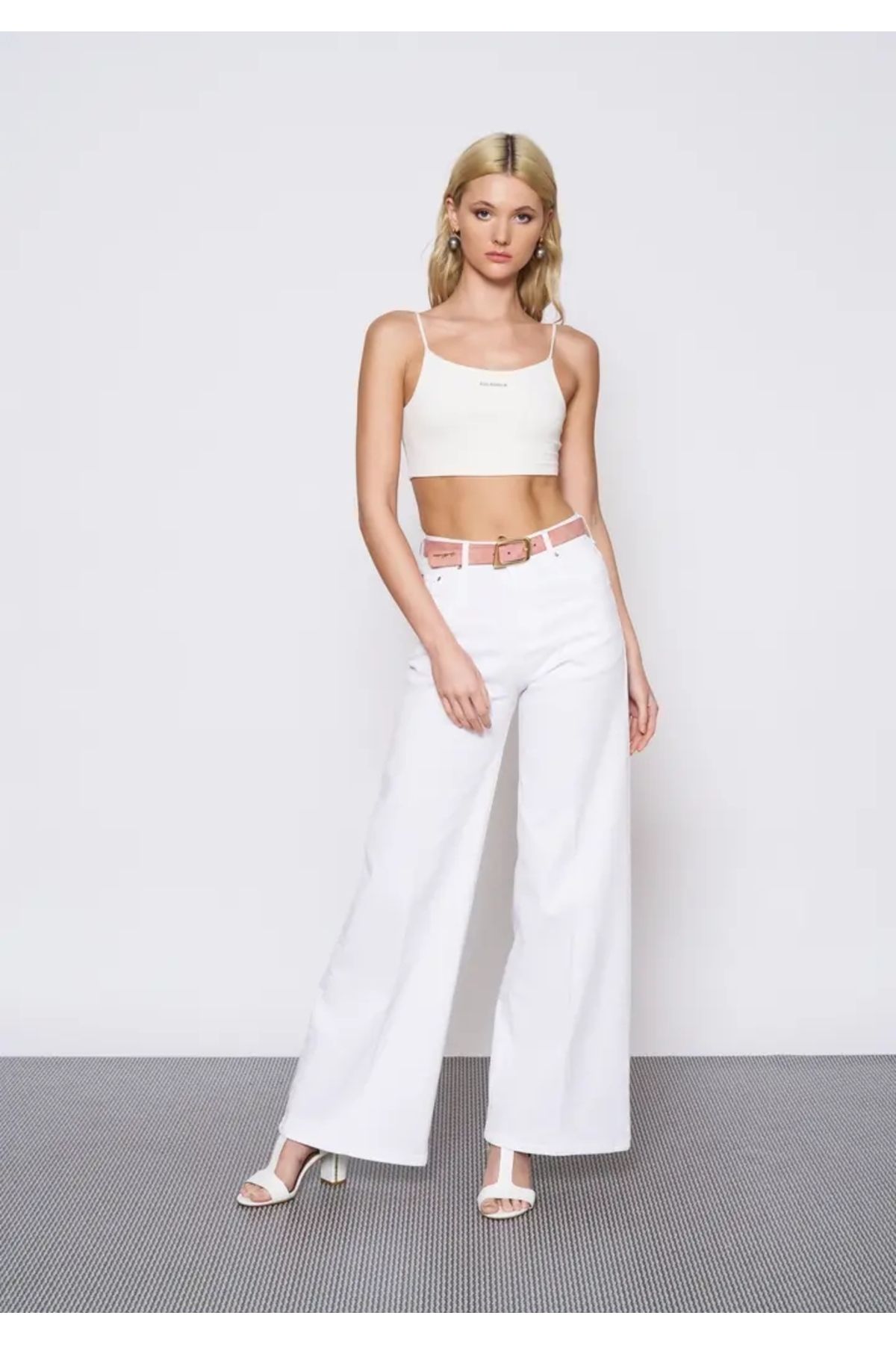 EUROFASHION Beyaz Lisa Denim Pantolon