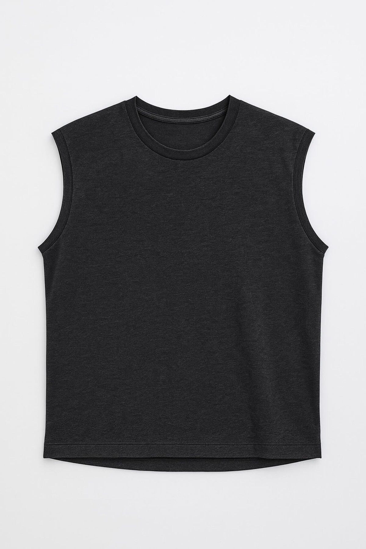 MARKAPIA Erkek Bisiklet Yaka Sıfır Kol %100 Pamuk T-Shirt