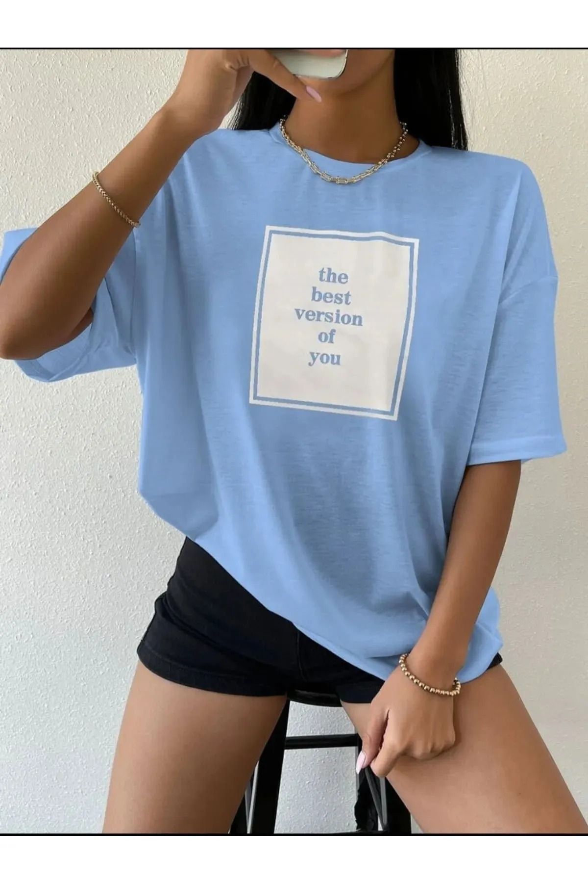 DAXİS Sportwear Company KADIN Baskılı Bisiklet Yaka Tişört