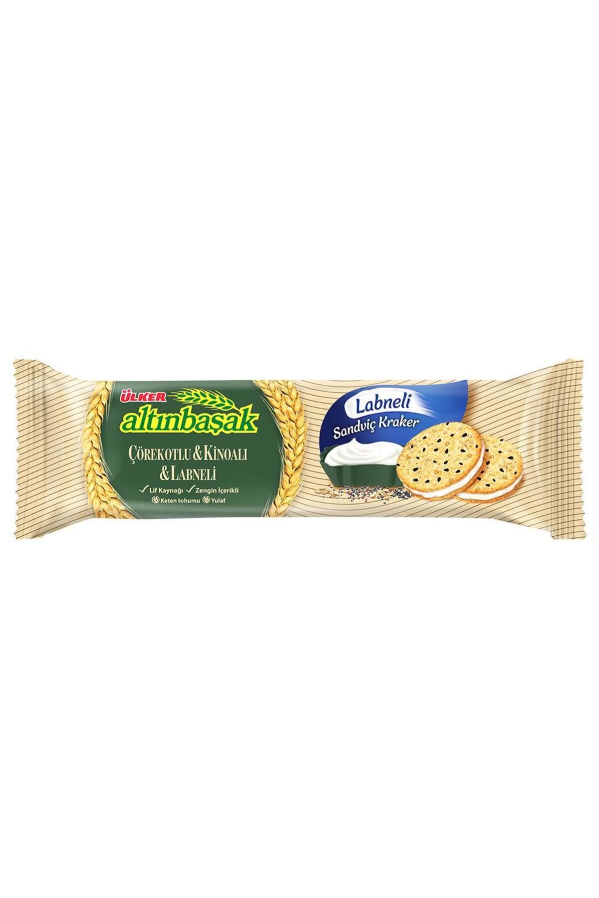 Ülker Altınbaşak Çörekotlu - Kinoalı - Labneli Sandviç Kraker 60 g x 18 Adet