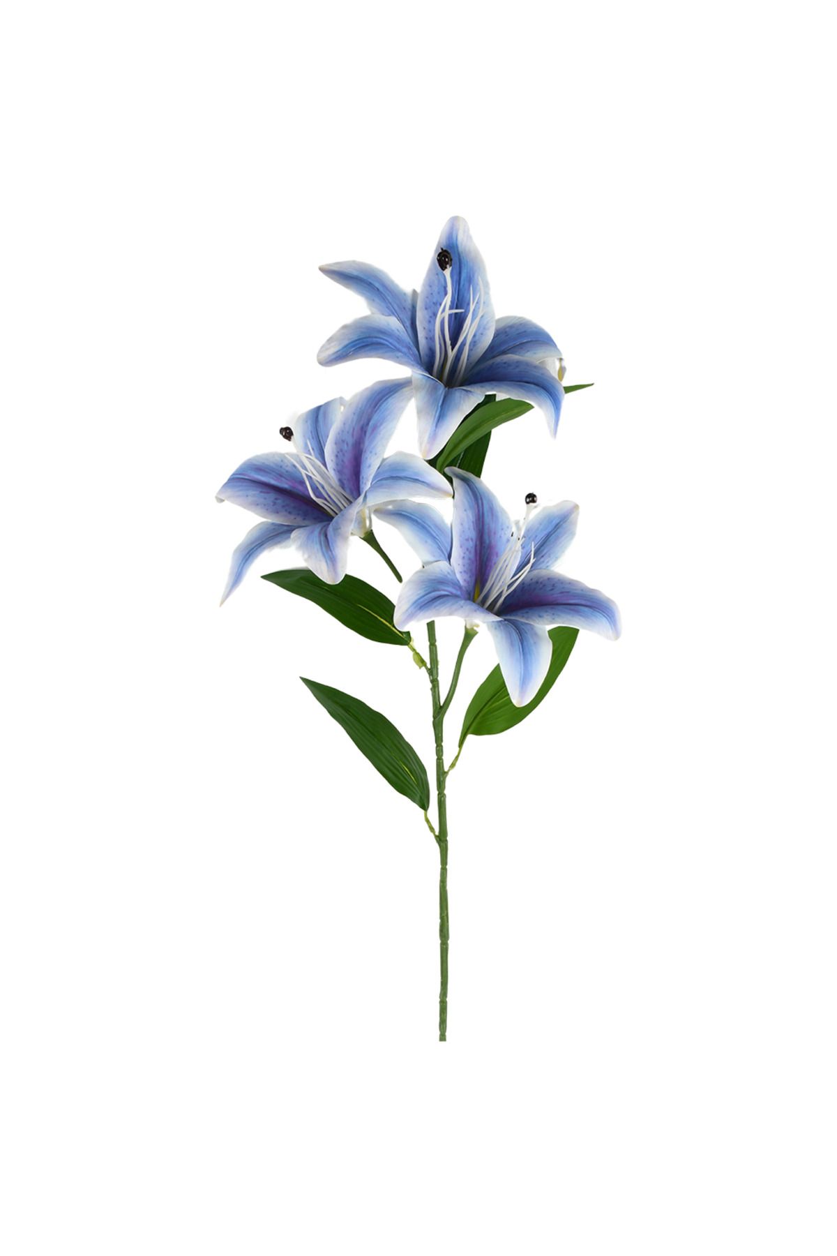 Leona Dekoratif Ürünler TRIPLE LILIUM YAPAY CICEK MAVI